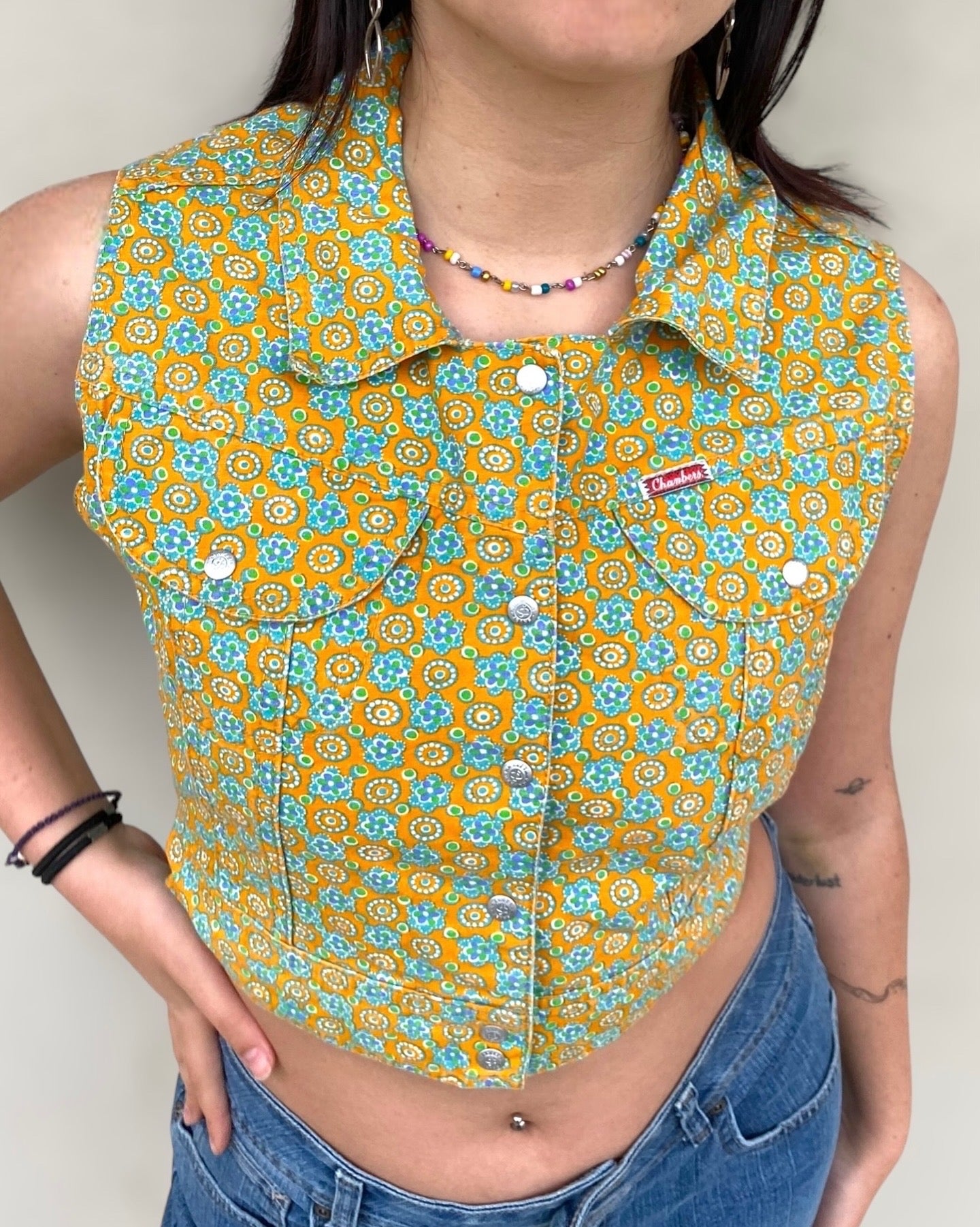 deadstock 70s chambers crop top