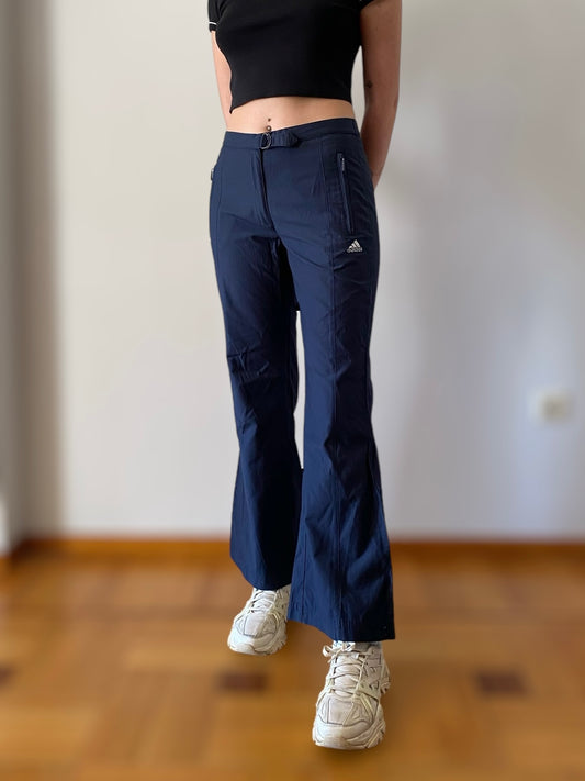 Rare Adidas flare track pants in dark blue