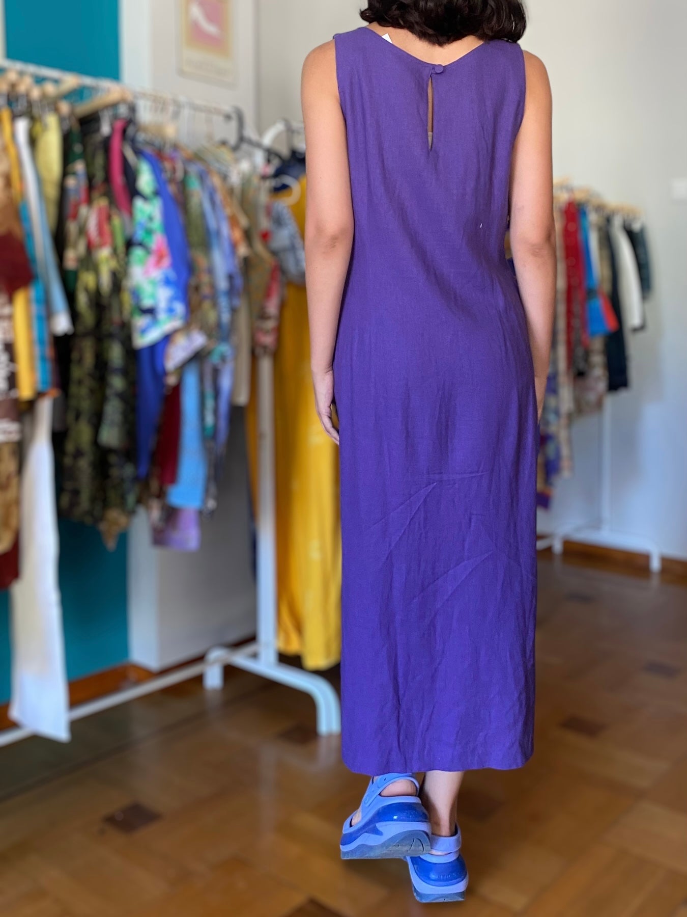 Vintage purple linen dress