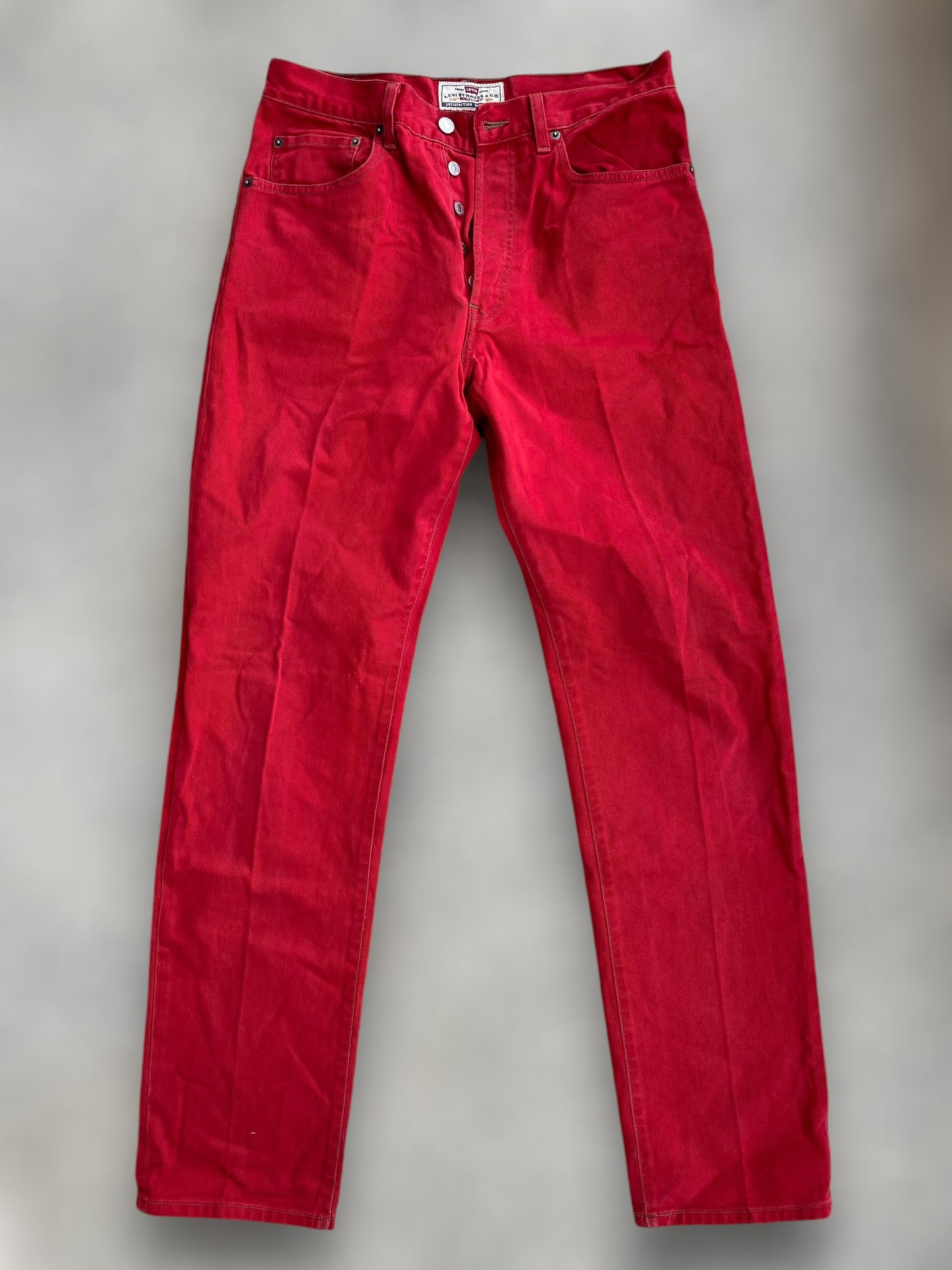 High waisted red Levi’s 451 (L)