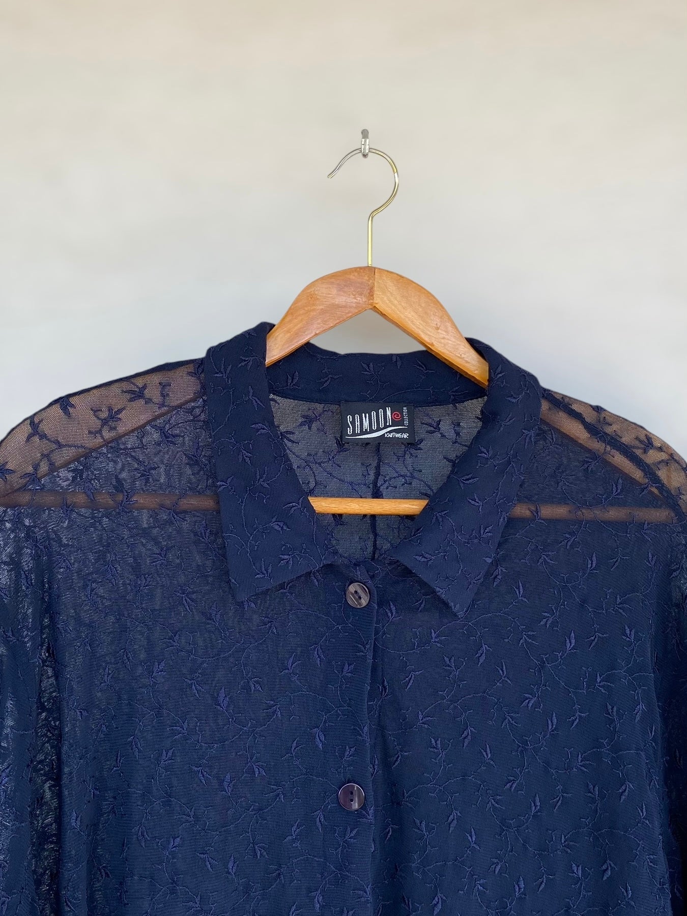 Dark blue see through vintage shirt