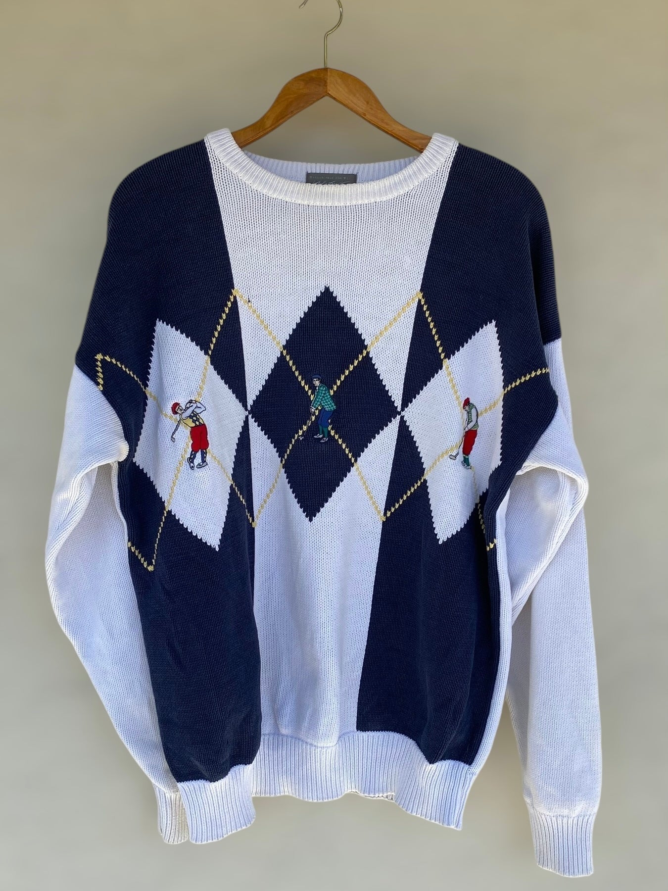 Vintage cotton “The golfers” pullover