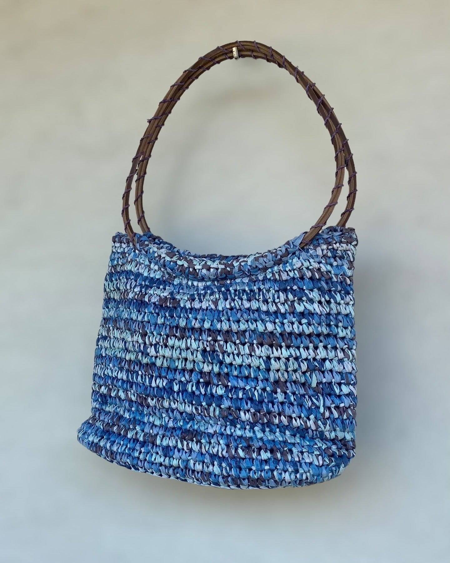 Summer vintage handmade straw bag