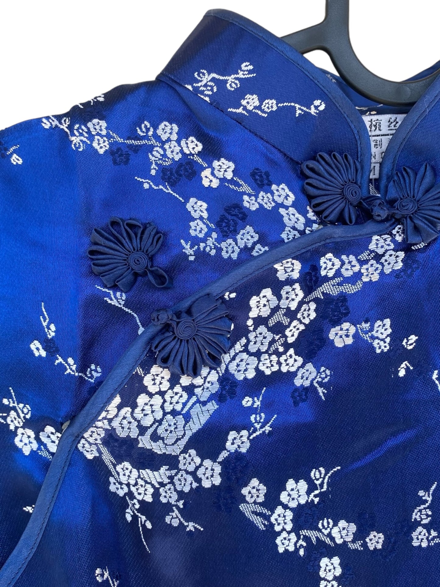 Dark blue Qipao silk long dress