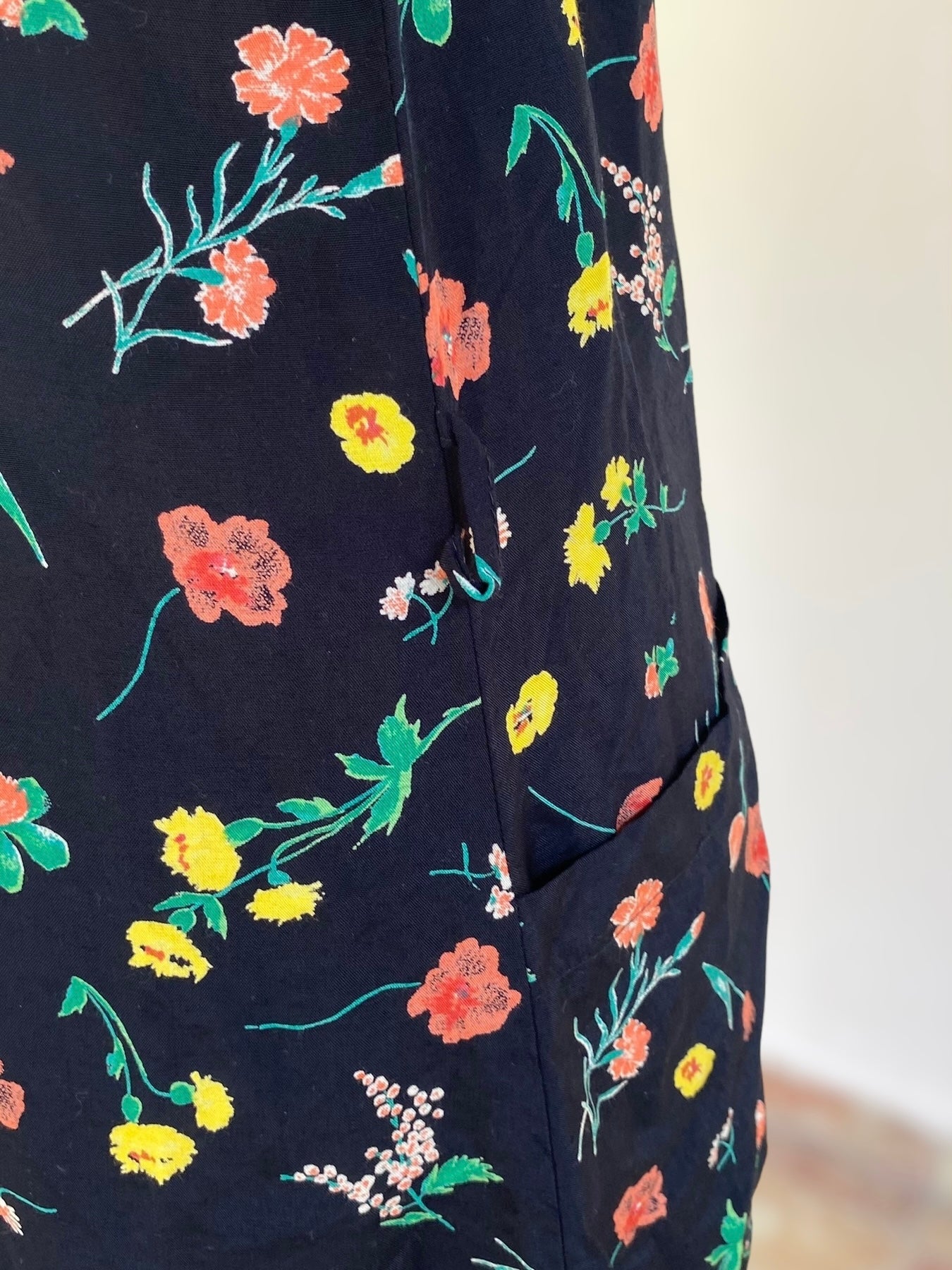 90s vintage dark floral dress