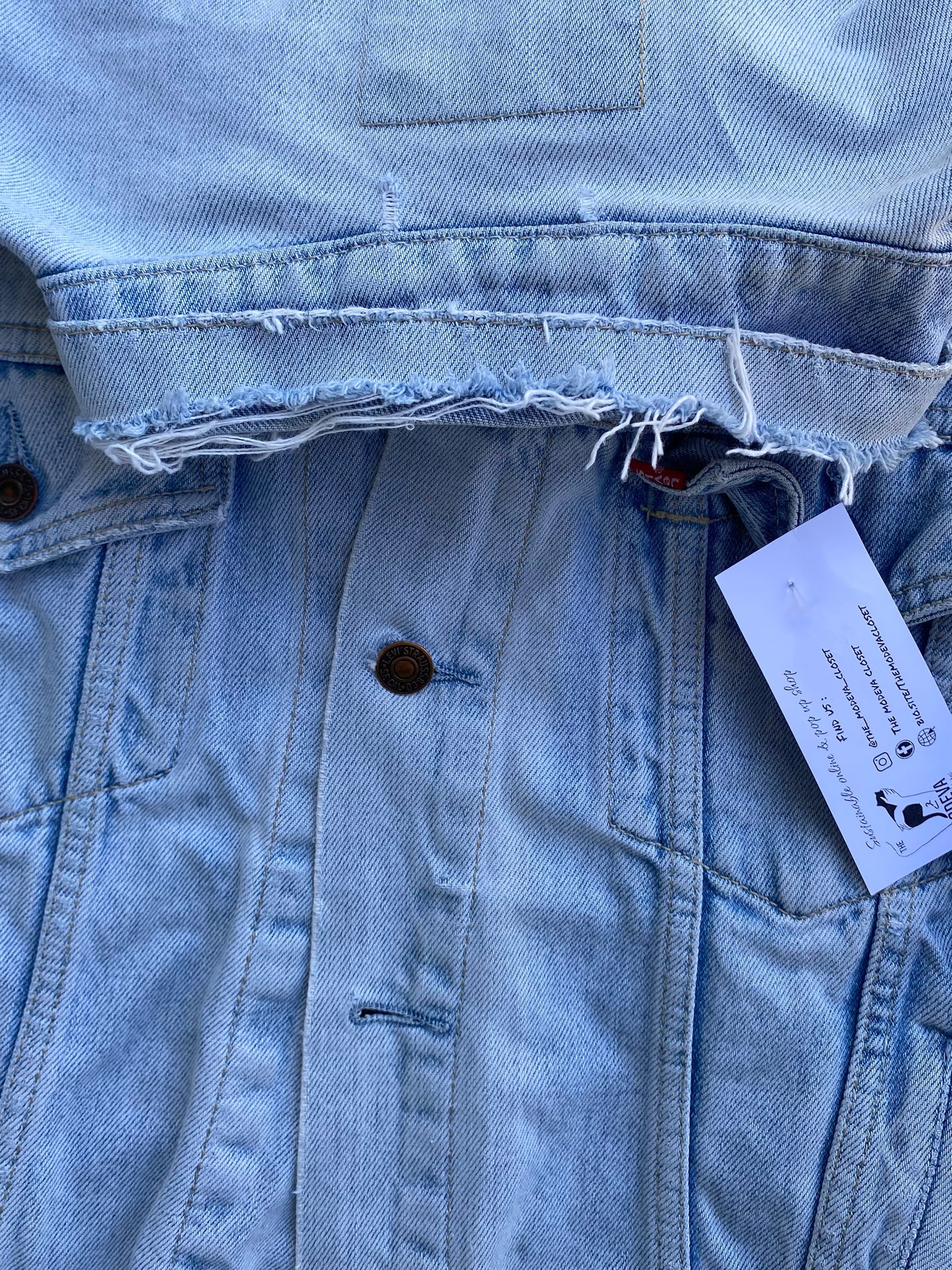 Levi’s light washed jean jacket - small reworked touch