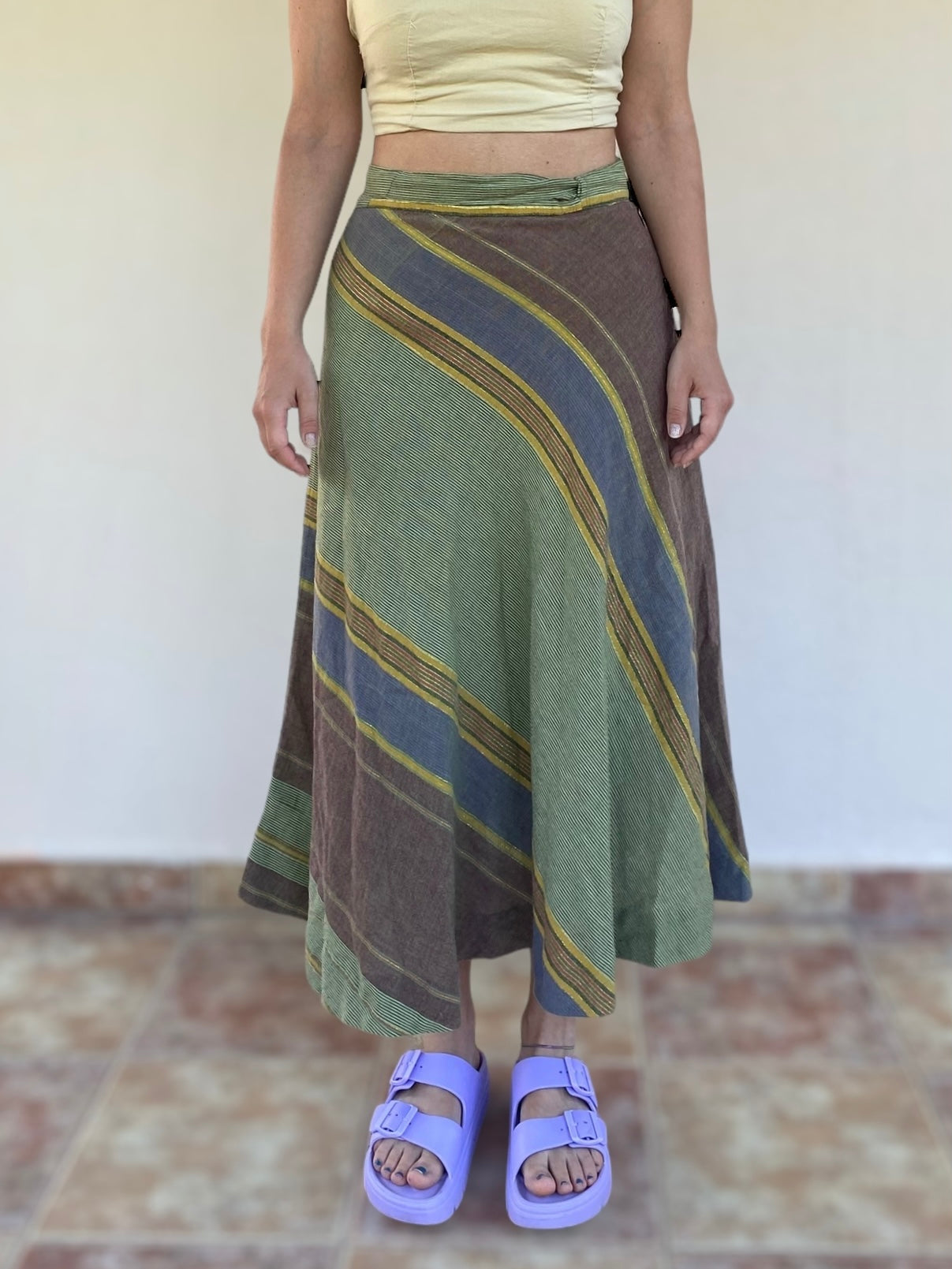 Boho wrap cotton skirt