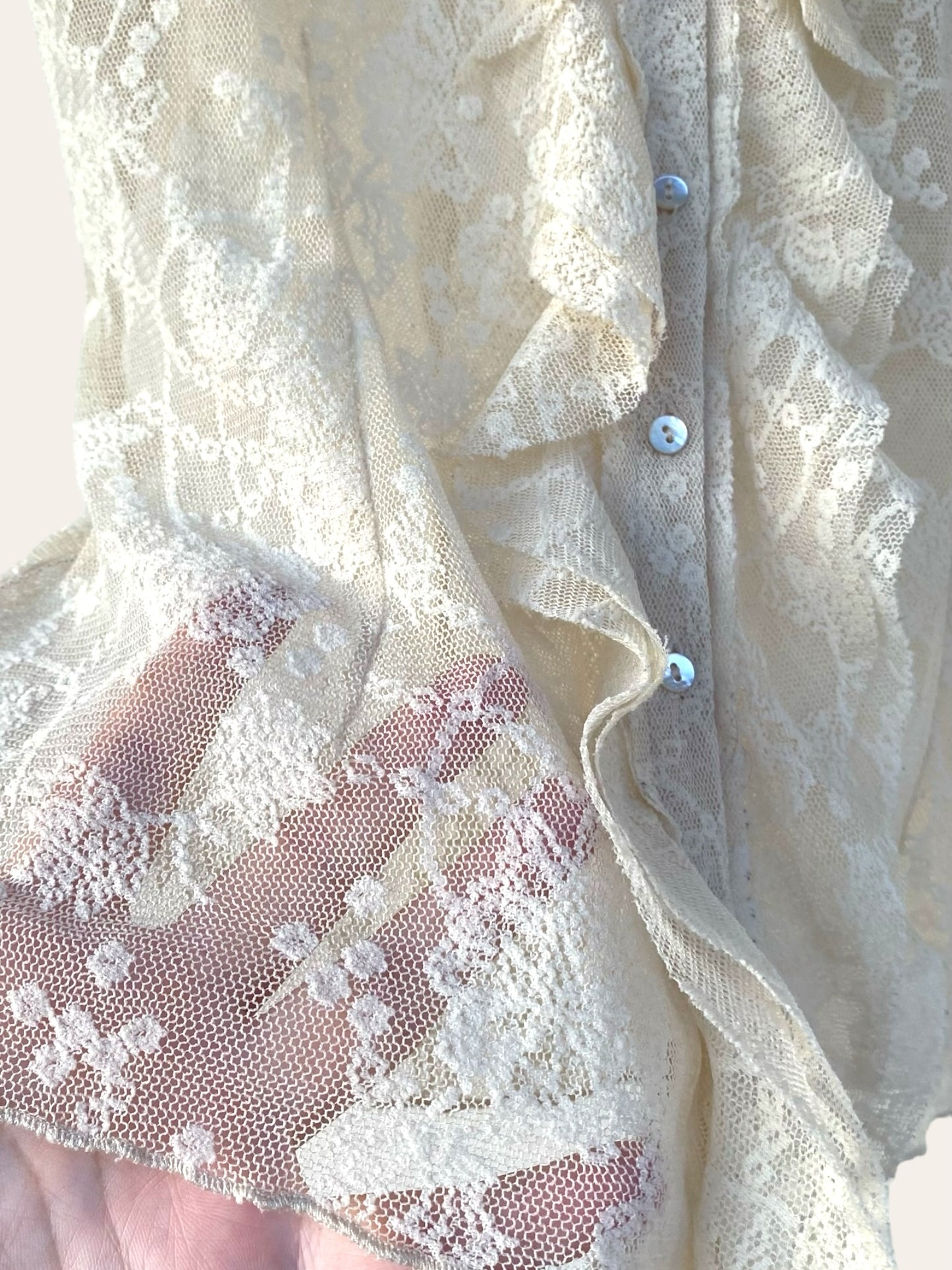 Romantic lace cream top