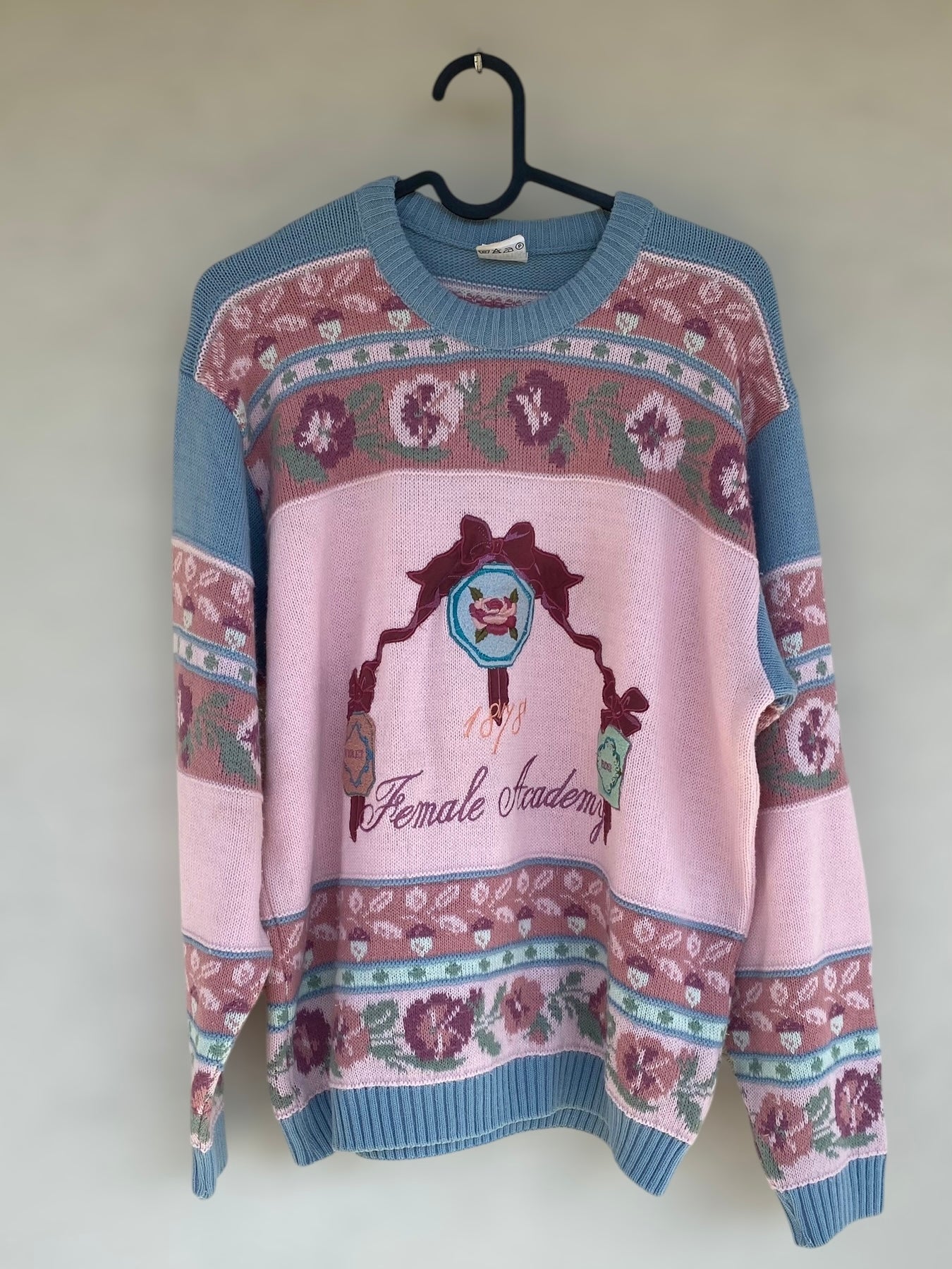 Vintage candy sweater with embroidered details