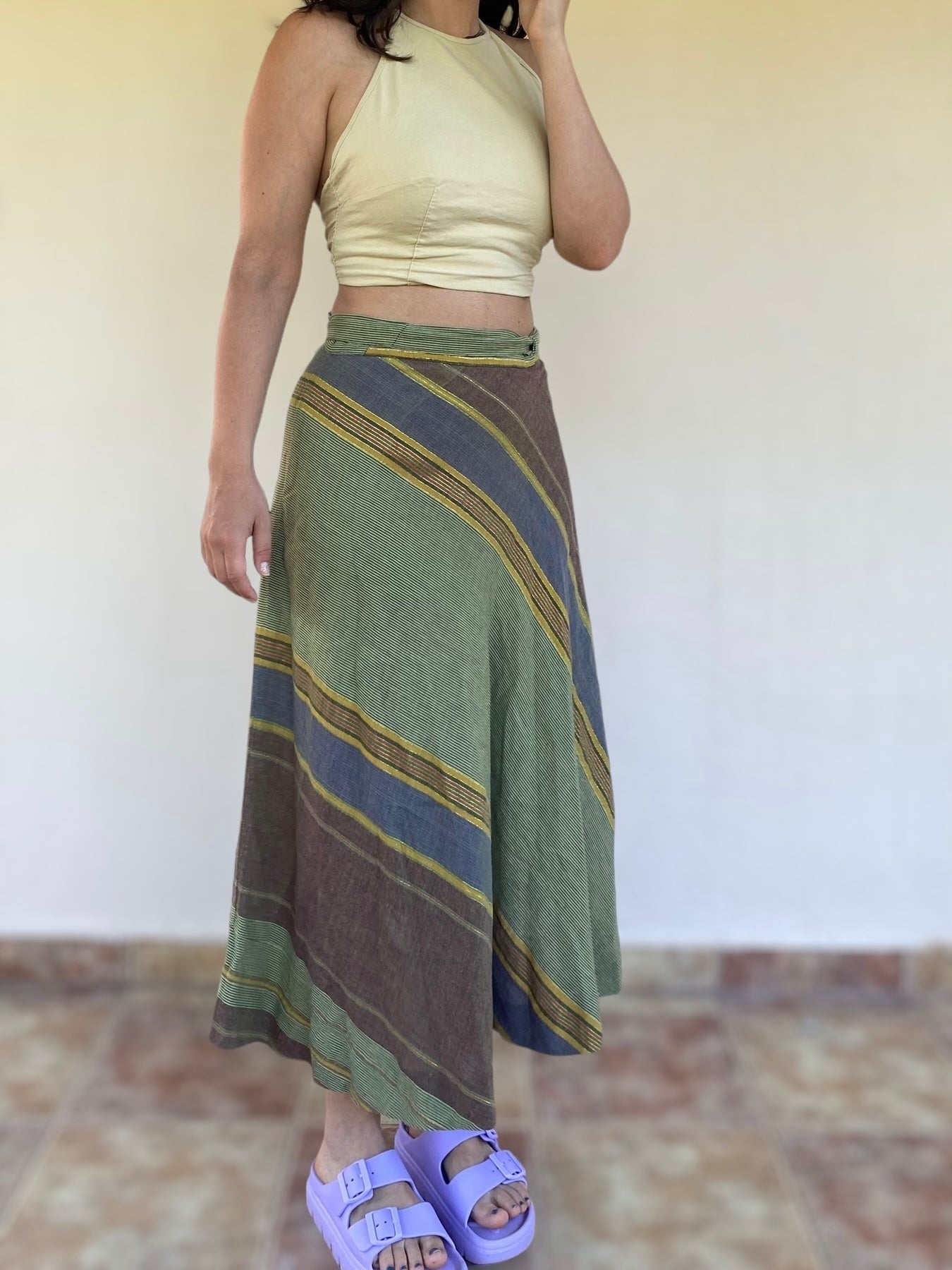 Boho wrap cotton skirt