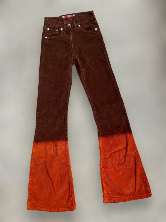 Vintage Miss denim corduroy flare reworked jean🧡🤎