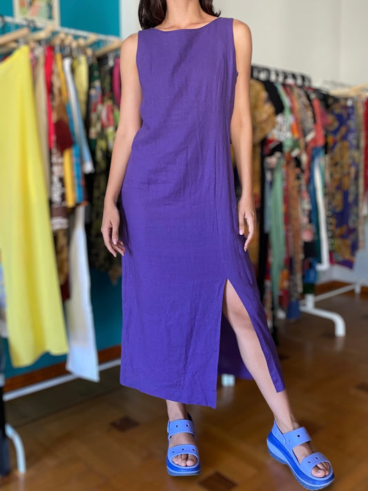 Vintage purple linen dress