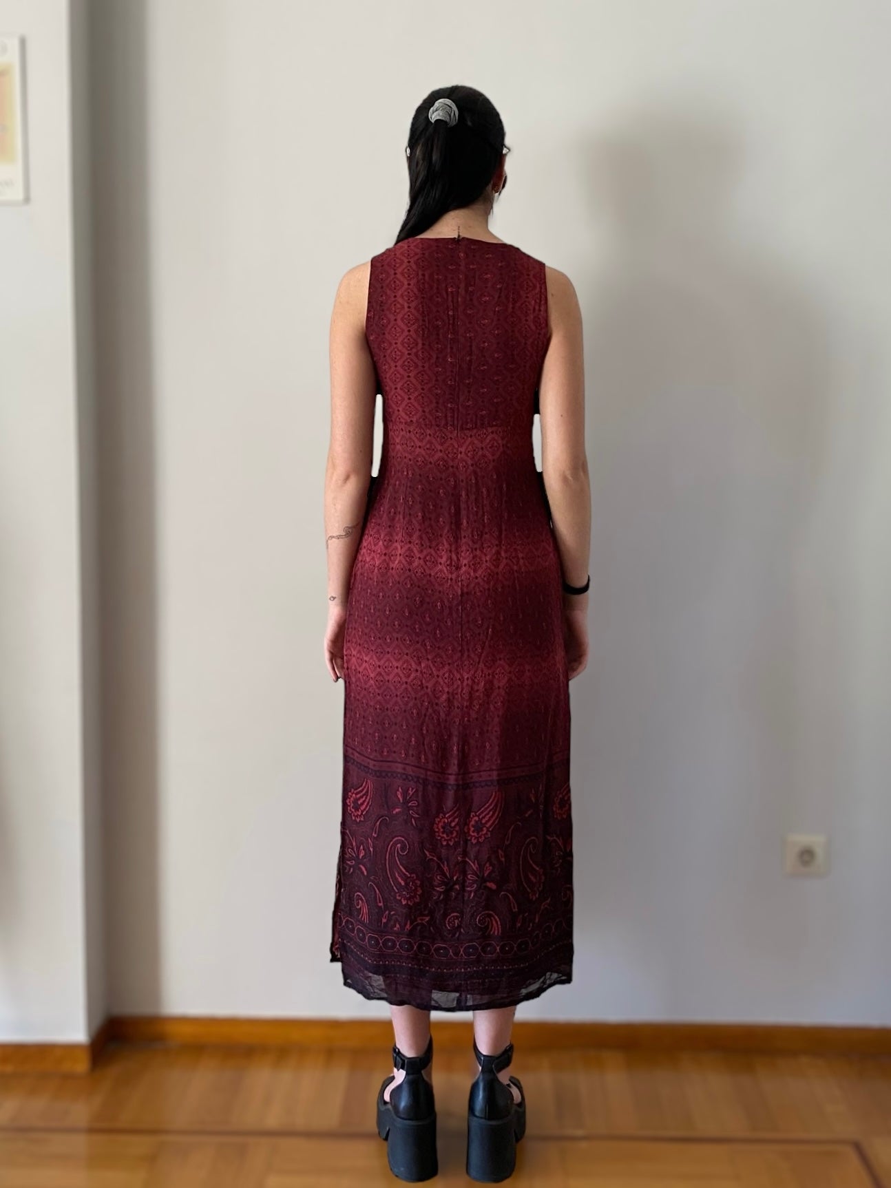 Burgundy vintage dress