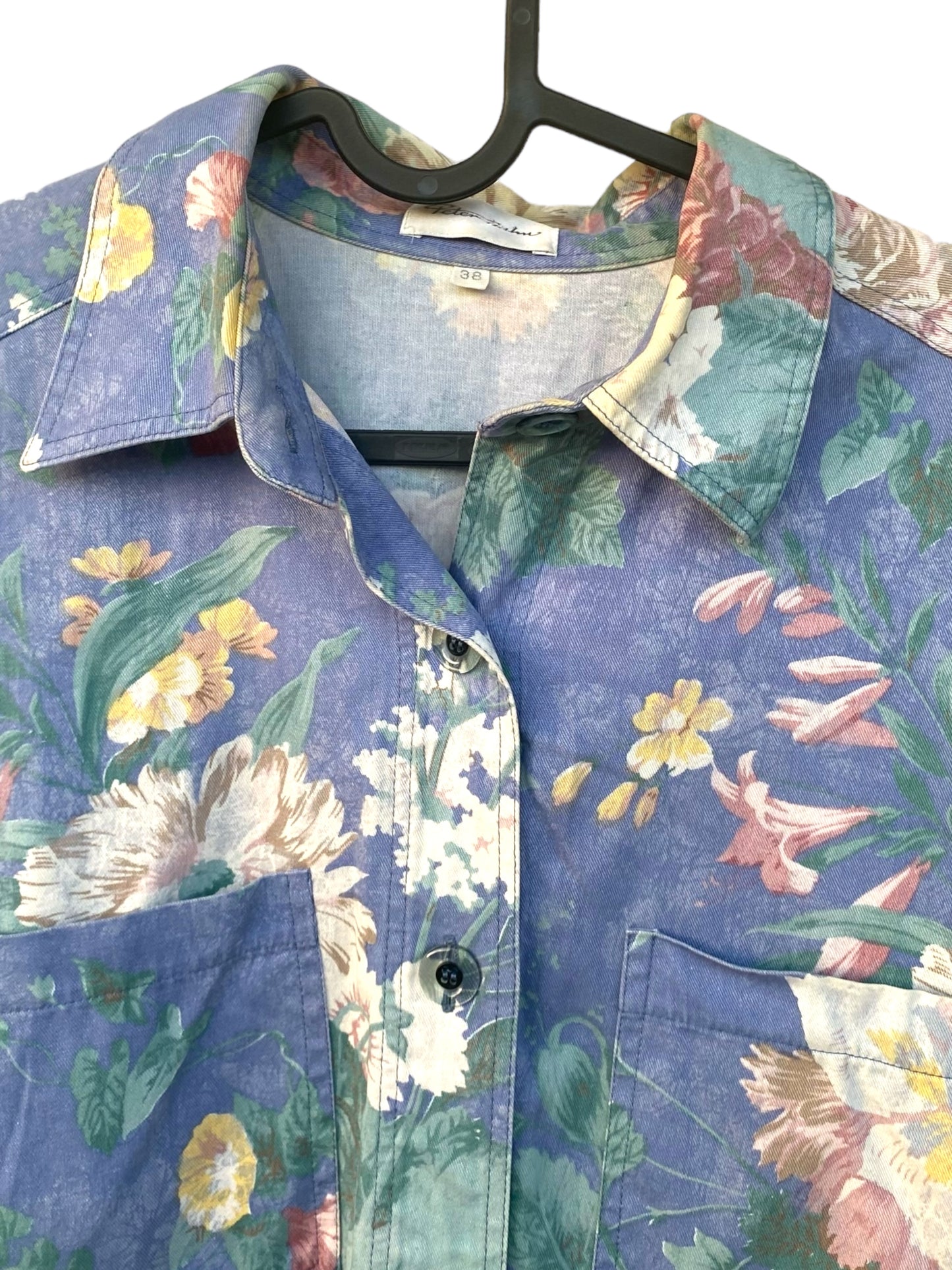 Vintage shirt in denim floral style