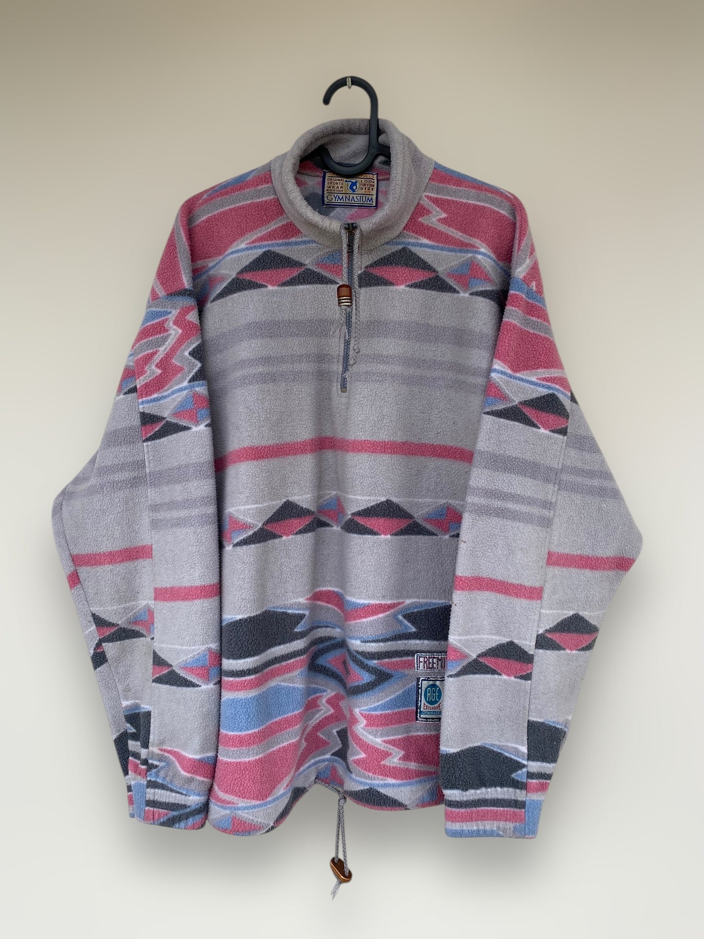 Crazy fleece in pink & grey