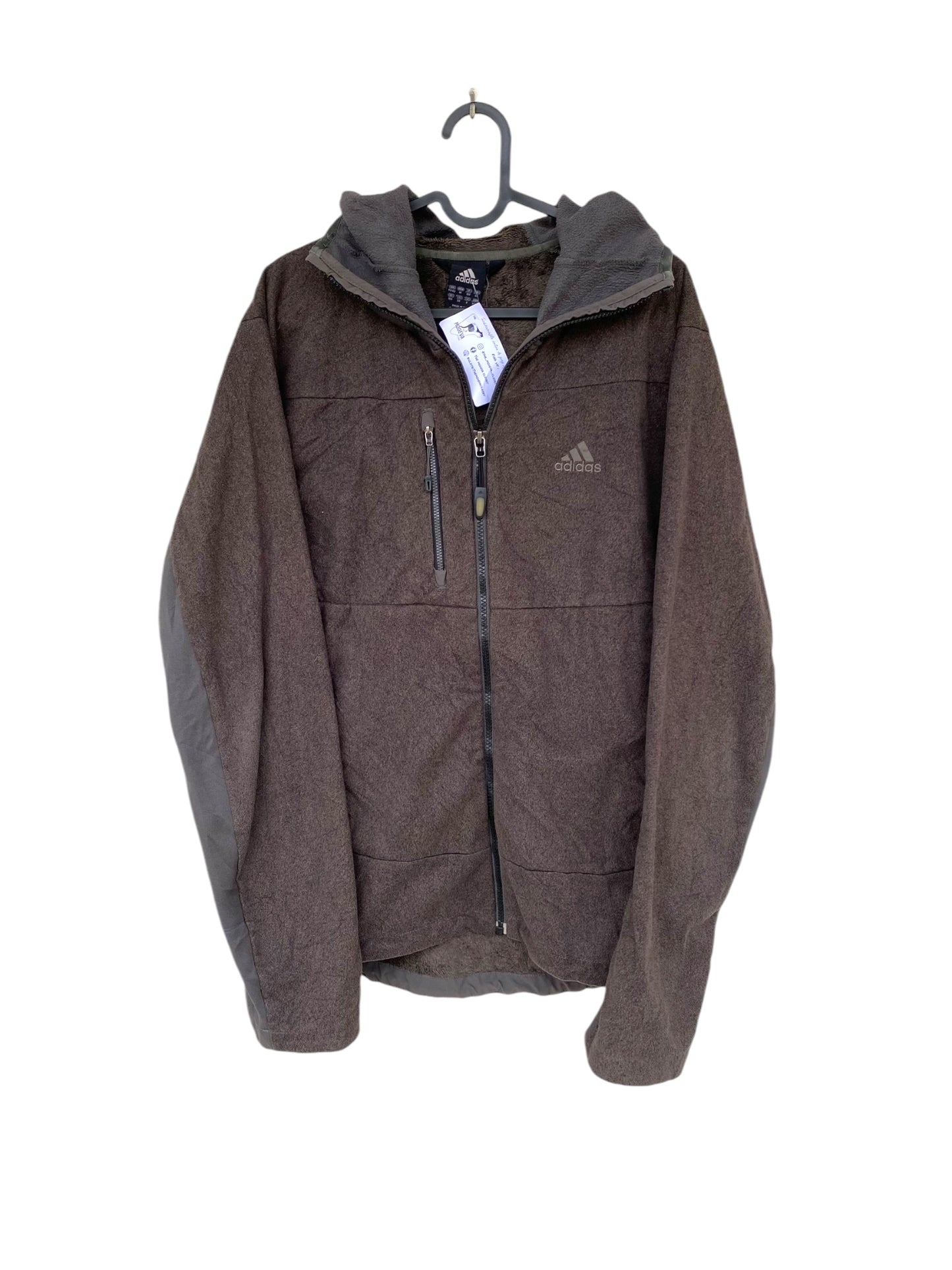 Adidas brown-grey fleece cardigan