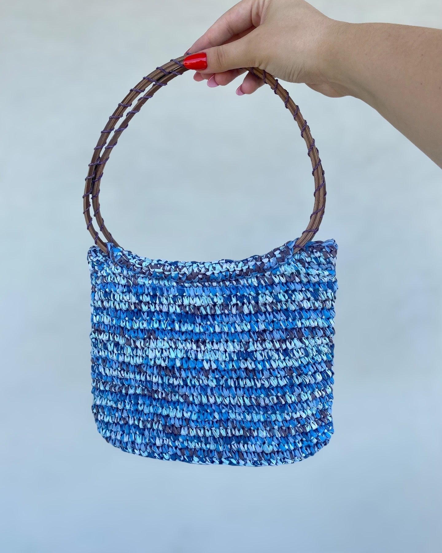 Summer vintage handmade straw bag