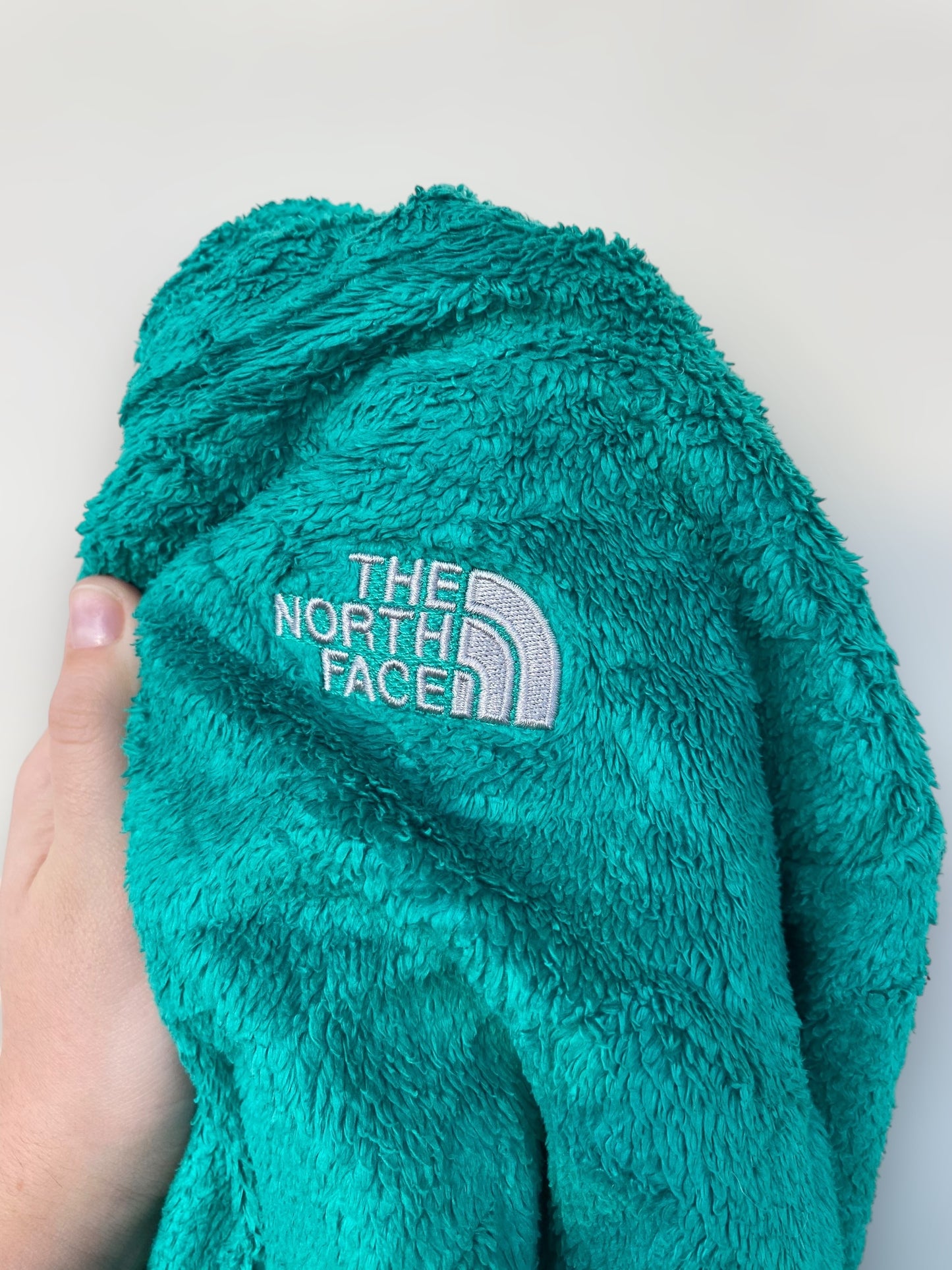 Emerald green The North Face furry fleece