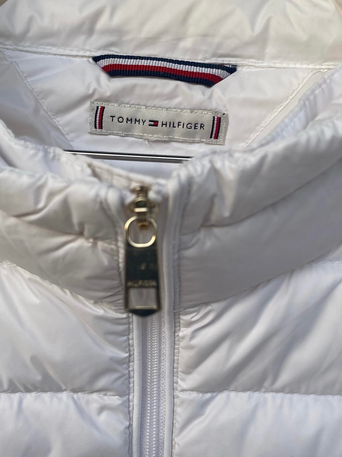 White Tommy Hilfiger sleeveless jacket