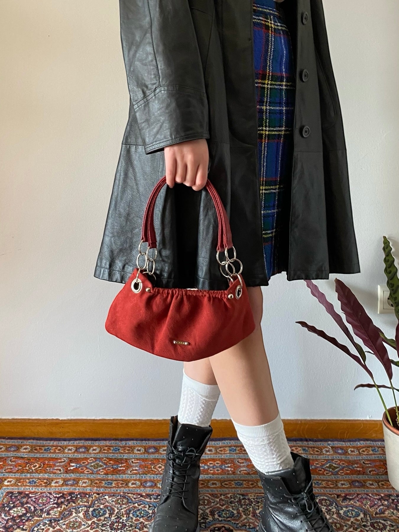 Red vintage pouch bag