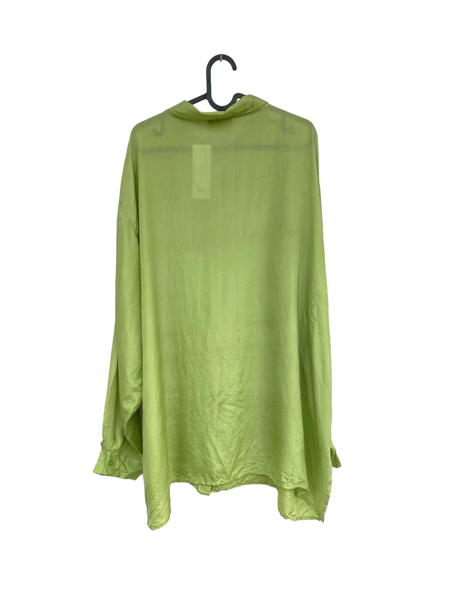 Green long silk shirt