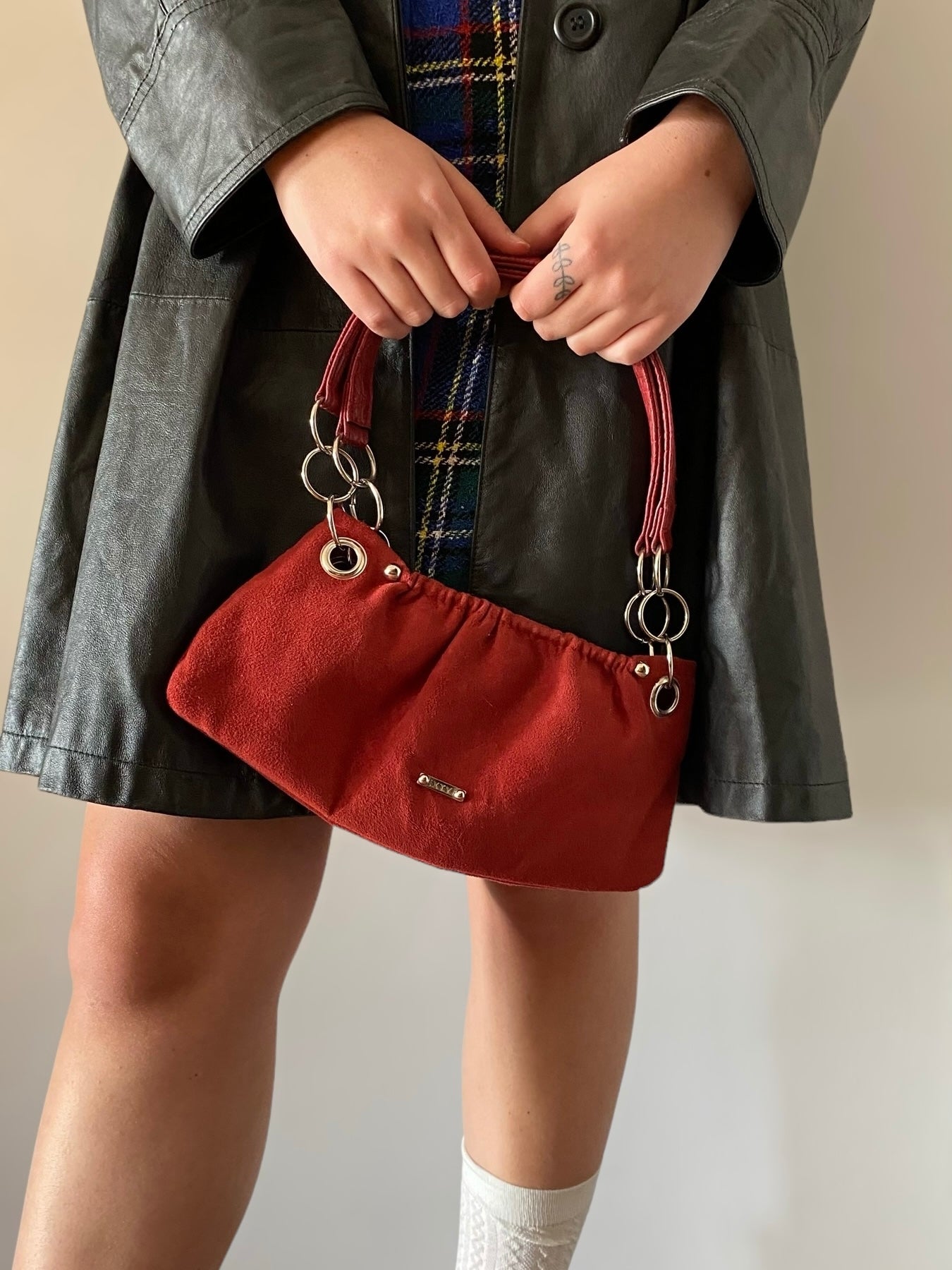 Red vintage pouch bag