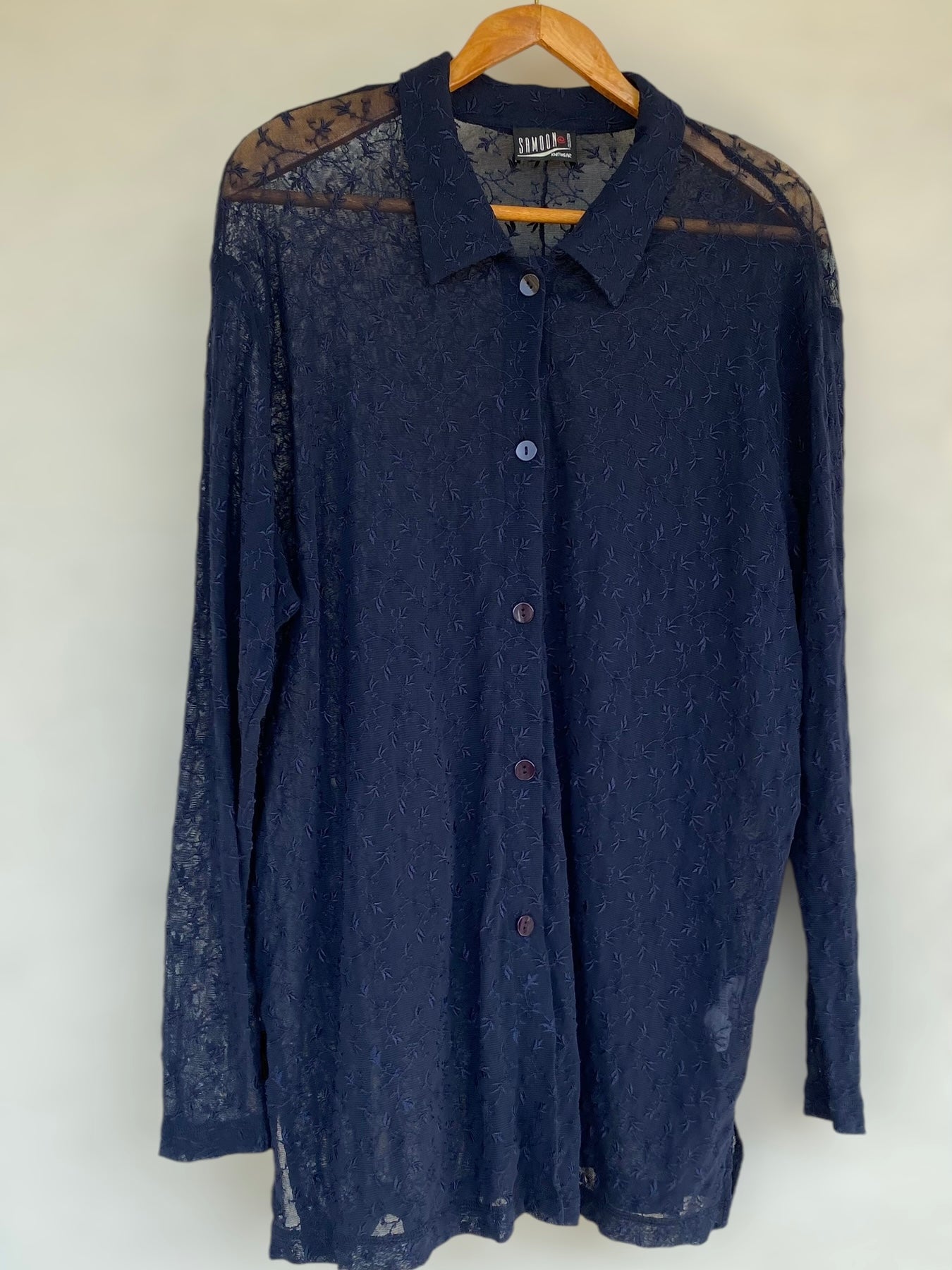 Dark blue see through vintage shirt