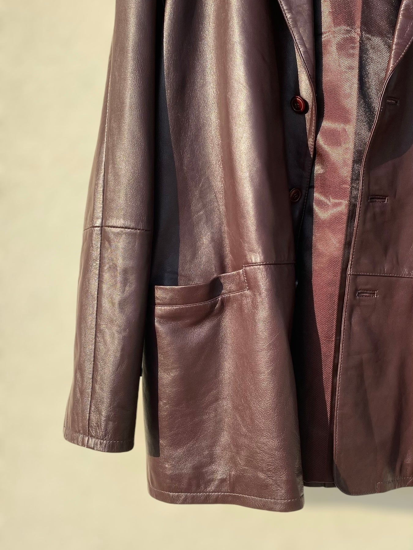 Vintage burgundy leather jacket