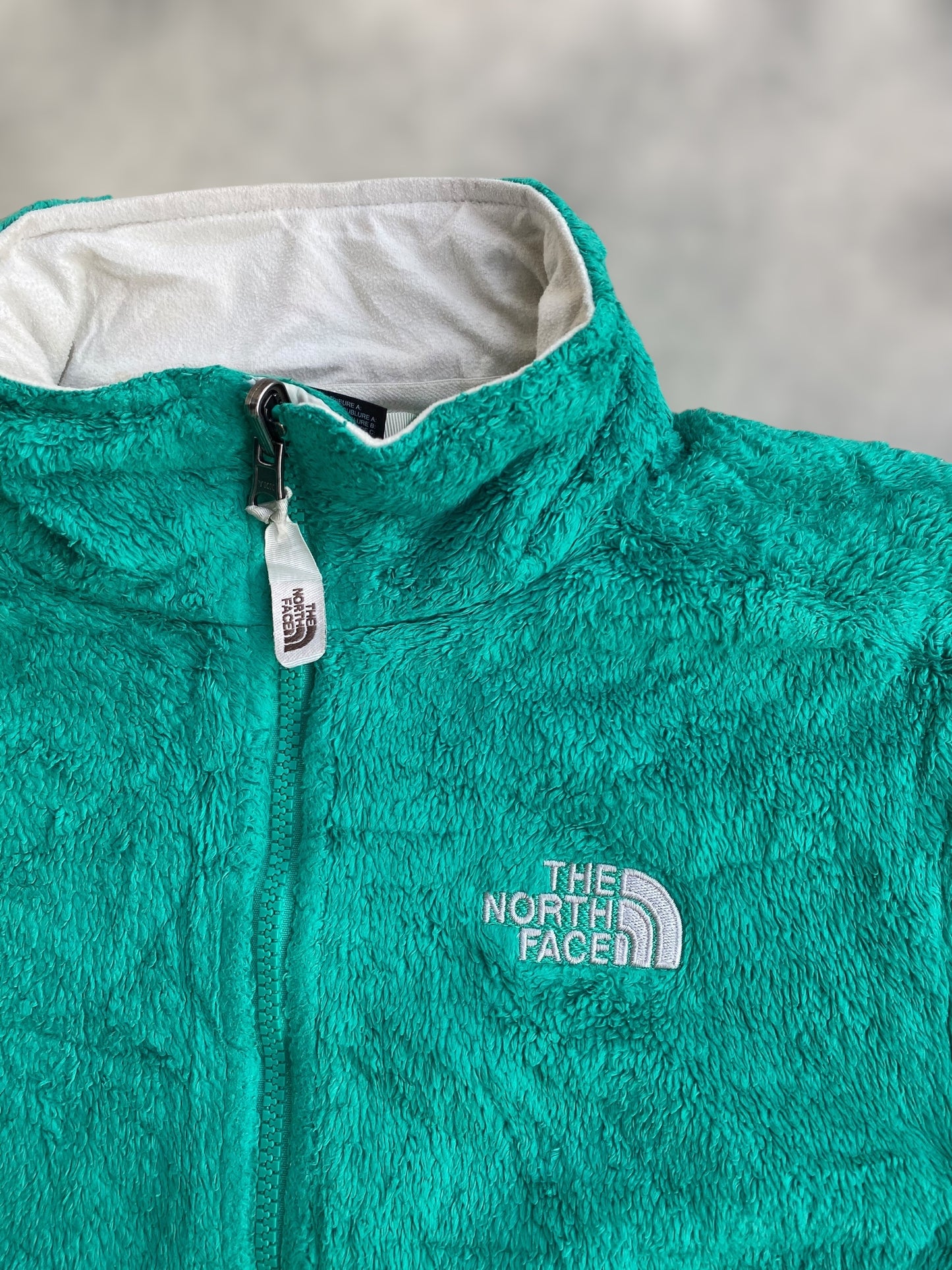 Emerald green The North Face furry fleece