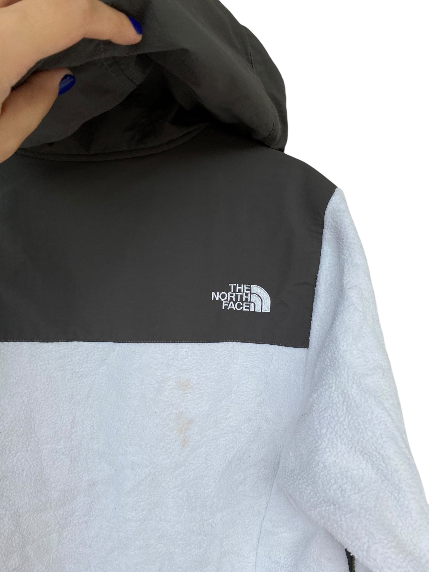 White-dark grey the North Face Denali fleece