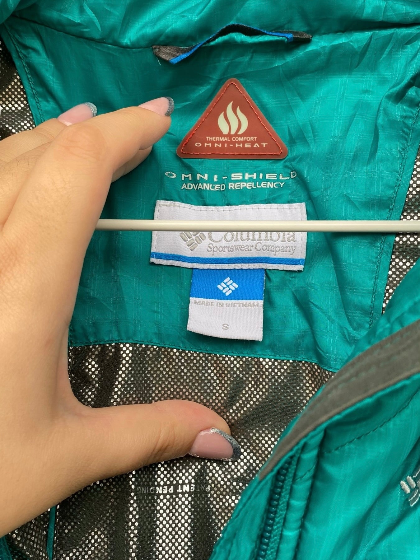 Turquoise Columbia Omni heat jacket