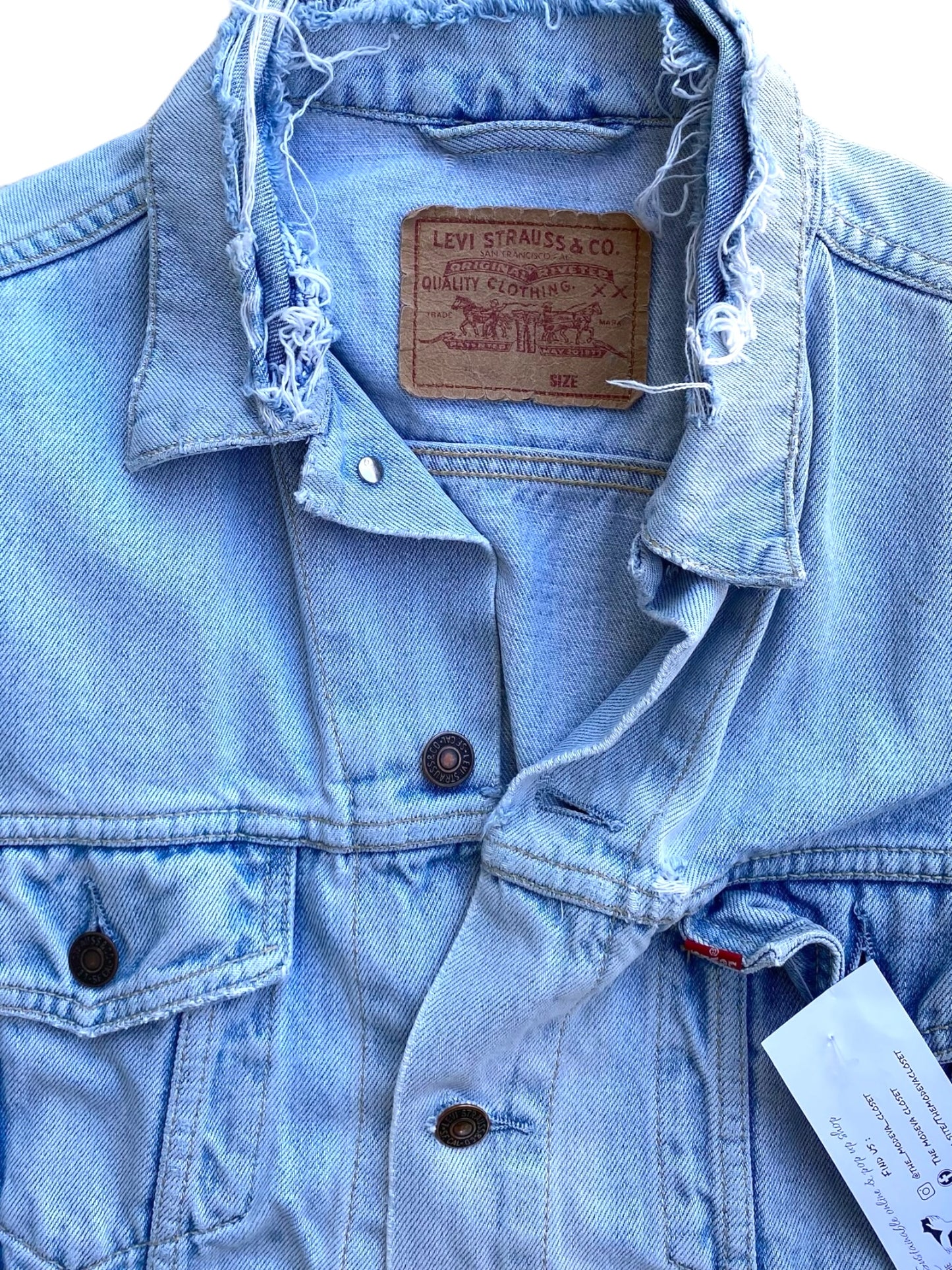 Levi’s light washed jean jacket - small reworked touch