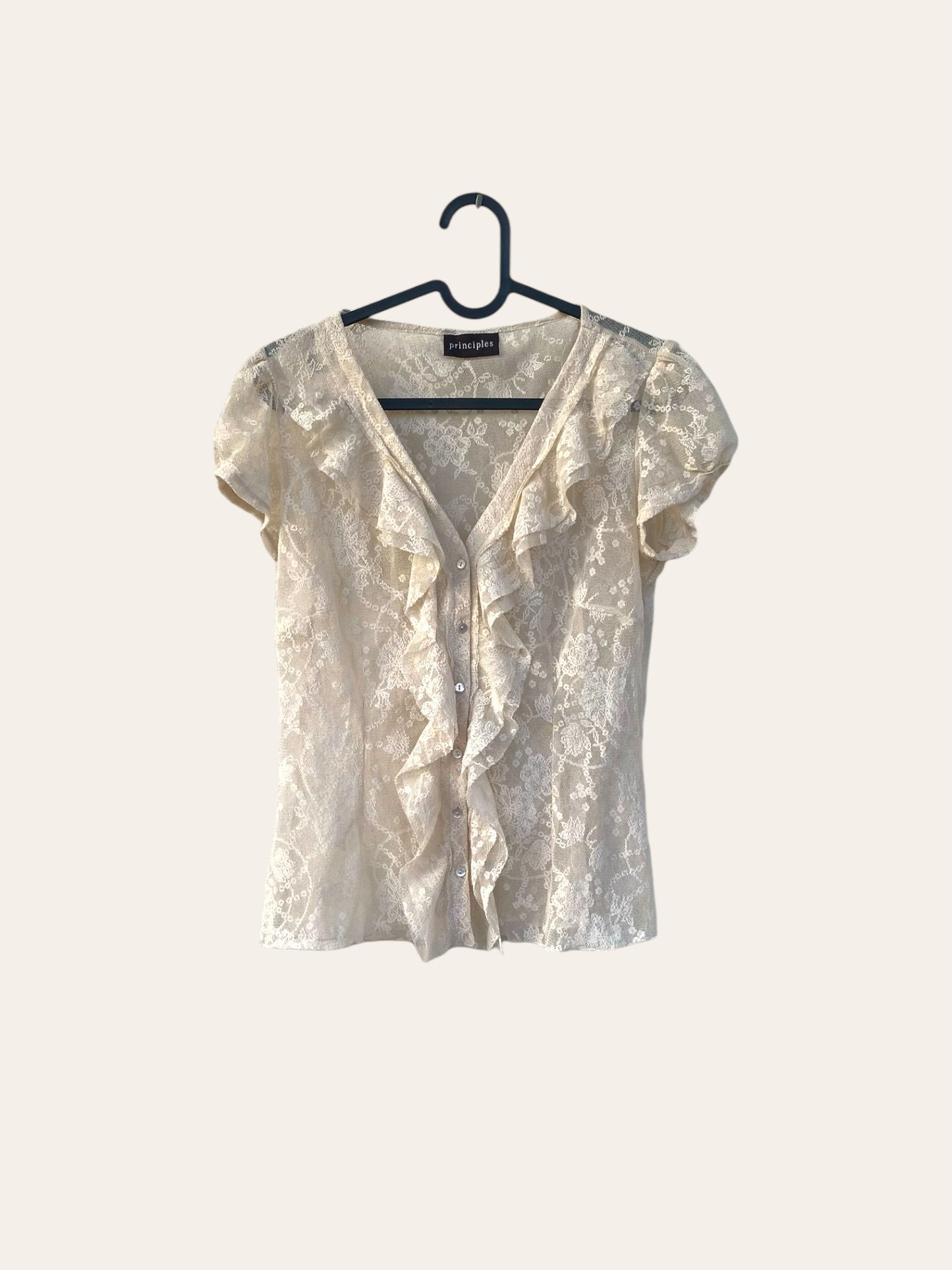 Romantic lace cream top