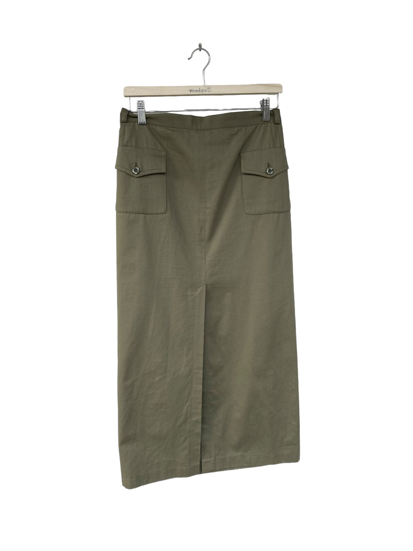 Olive midi skirt