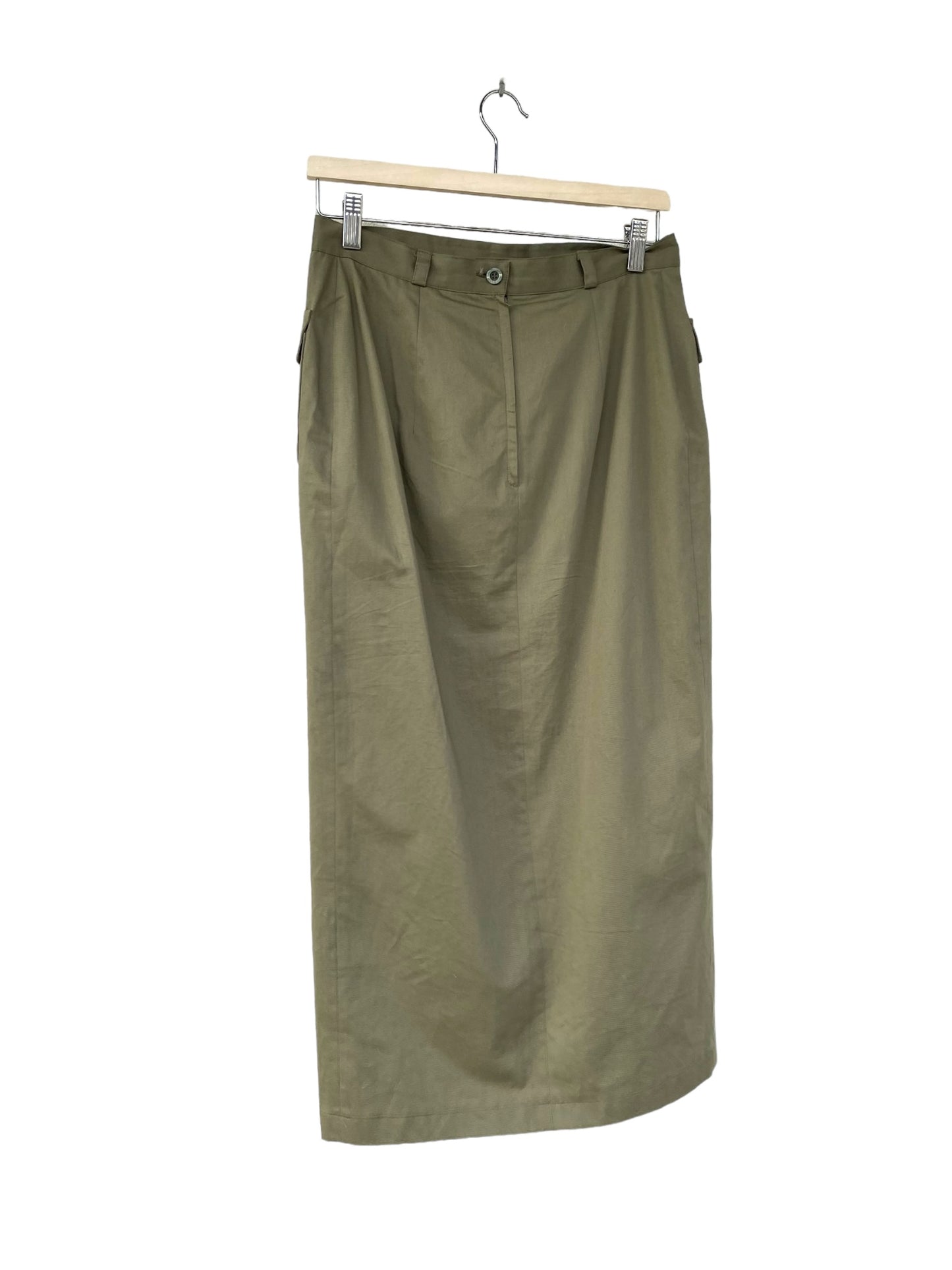 Olive midi skirt