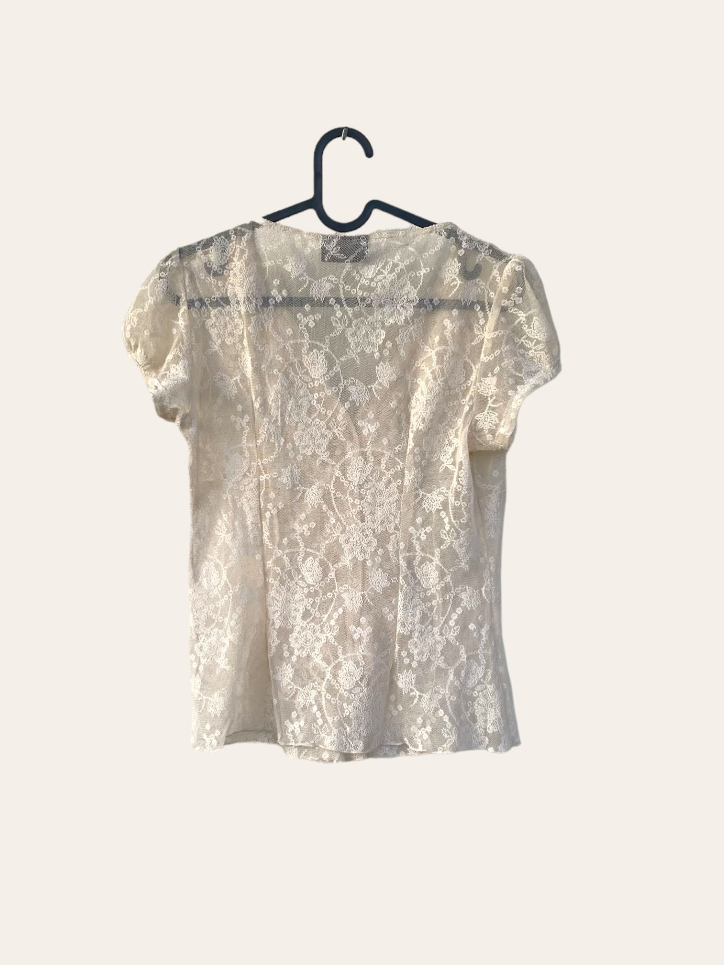 Romantic lace cream top