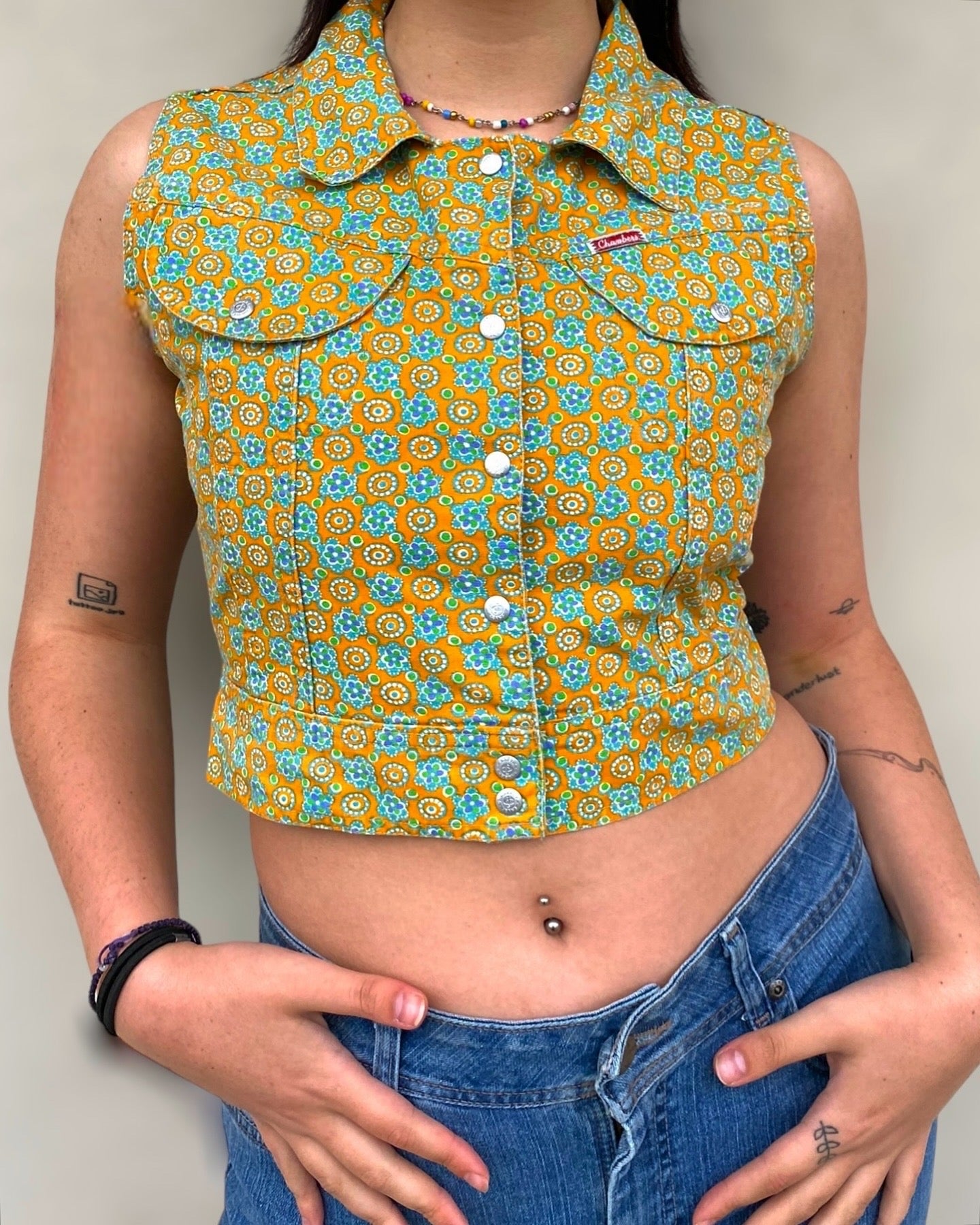 deadstock 70s chambers crop top