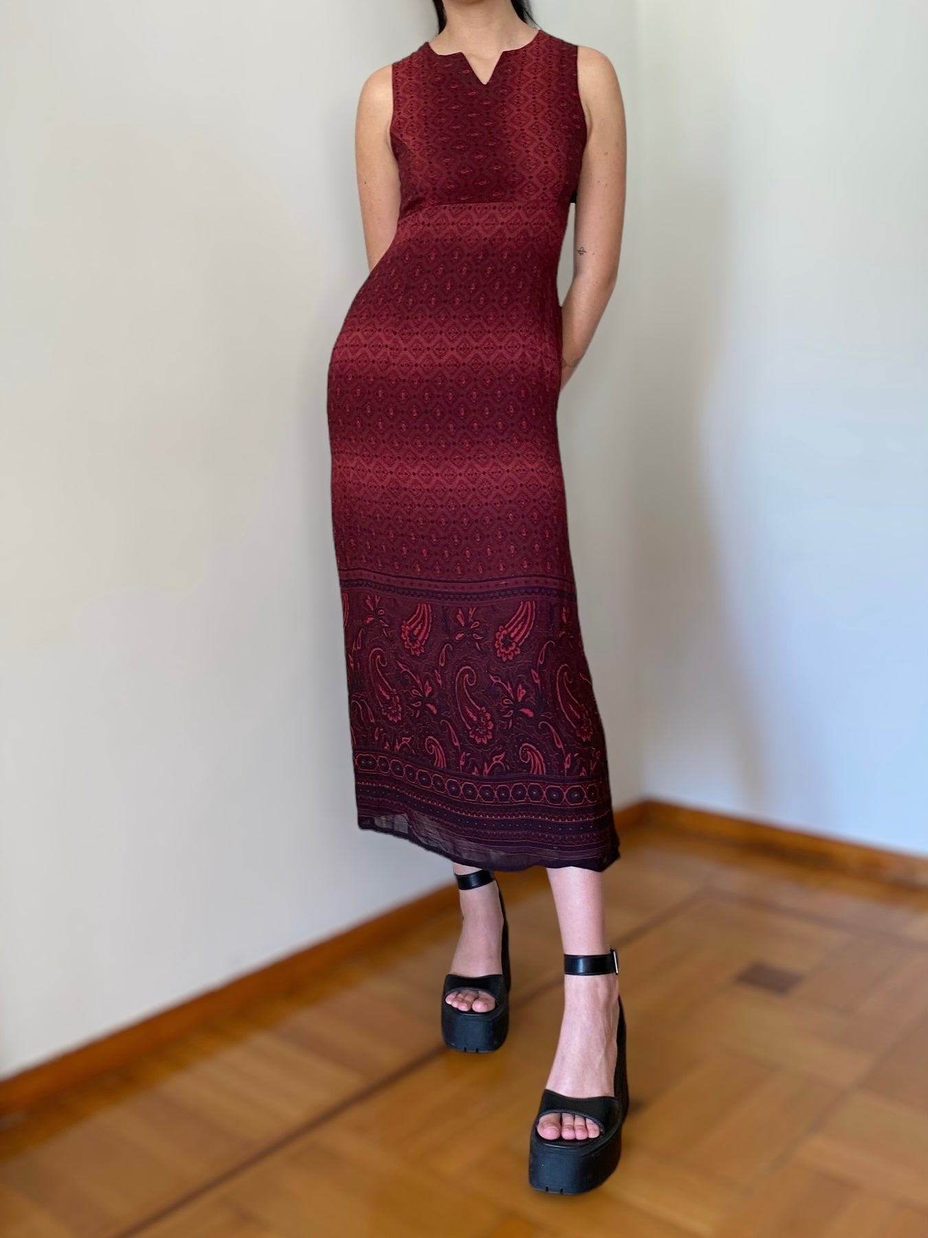 Burgundy vintage dress