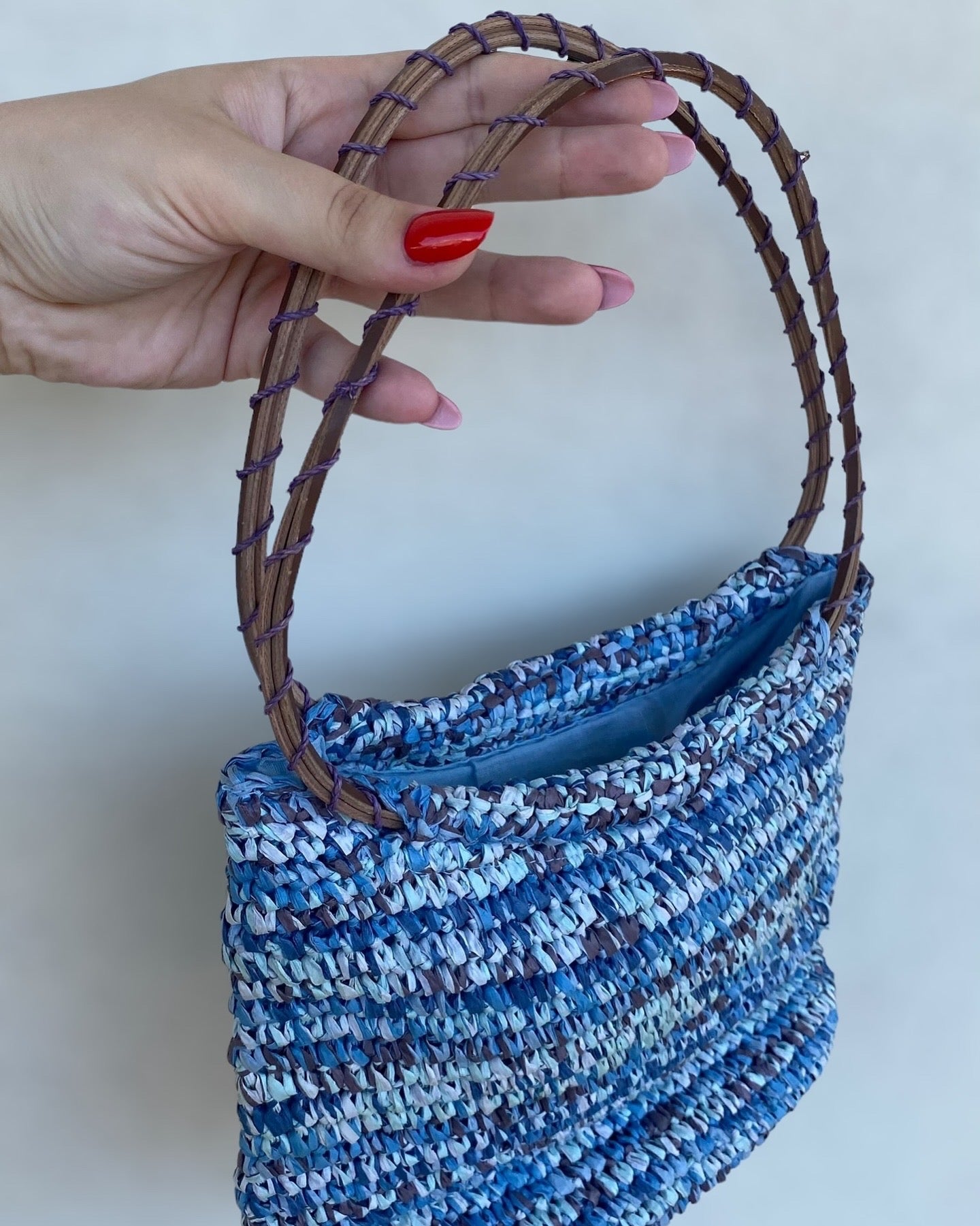 Summer vintage handmade straw bag