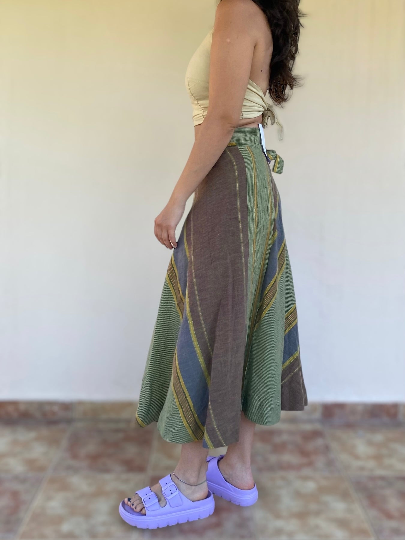 Boho wrap cotton skirt