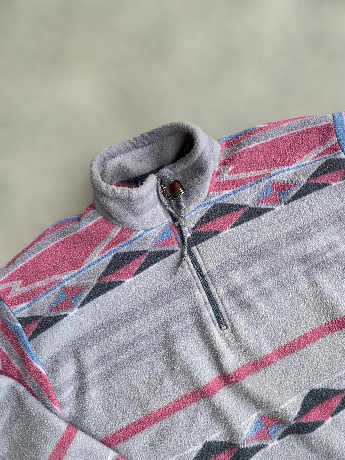 Crazy fleece in pink & grey