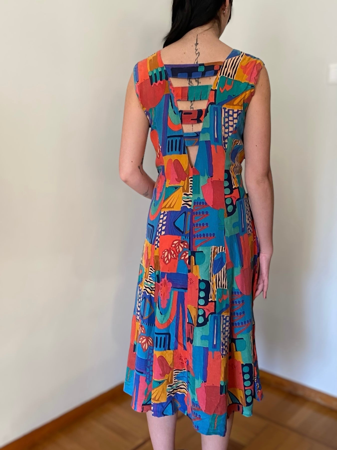 90s colourful dress