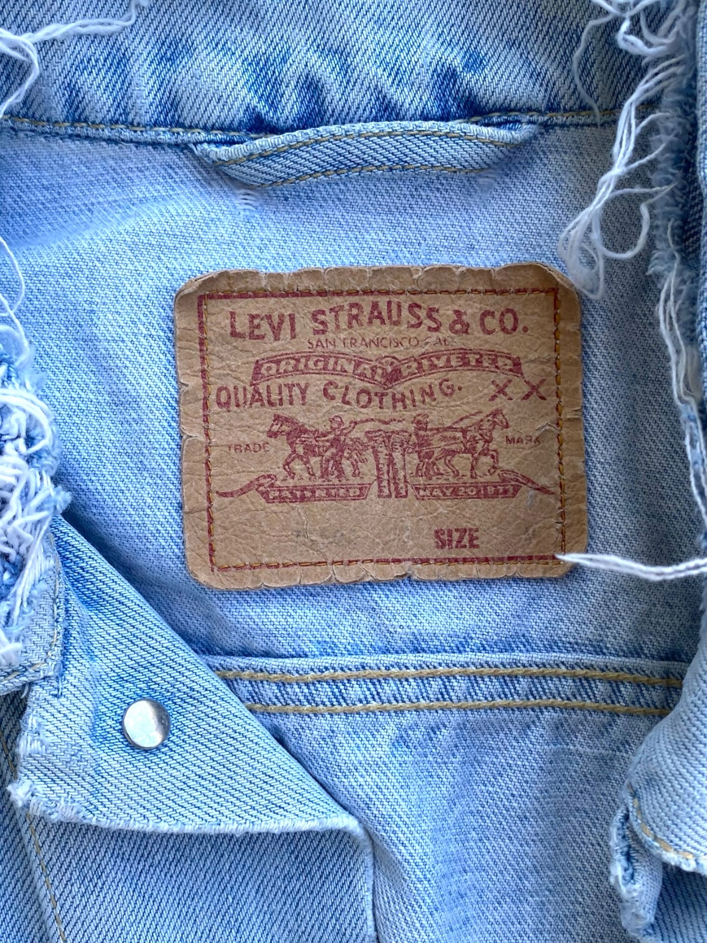 Levi’s light washed jean jacket - small reworked touch