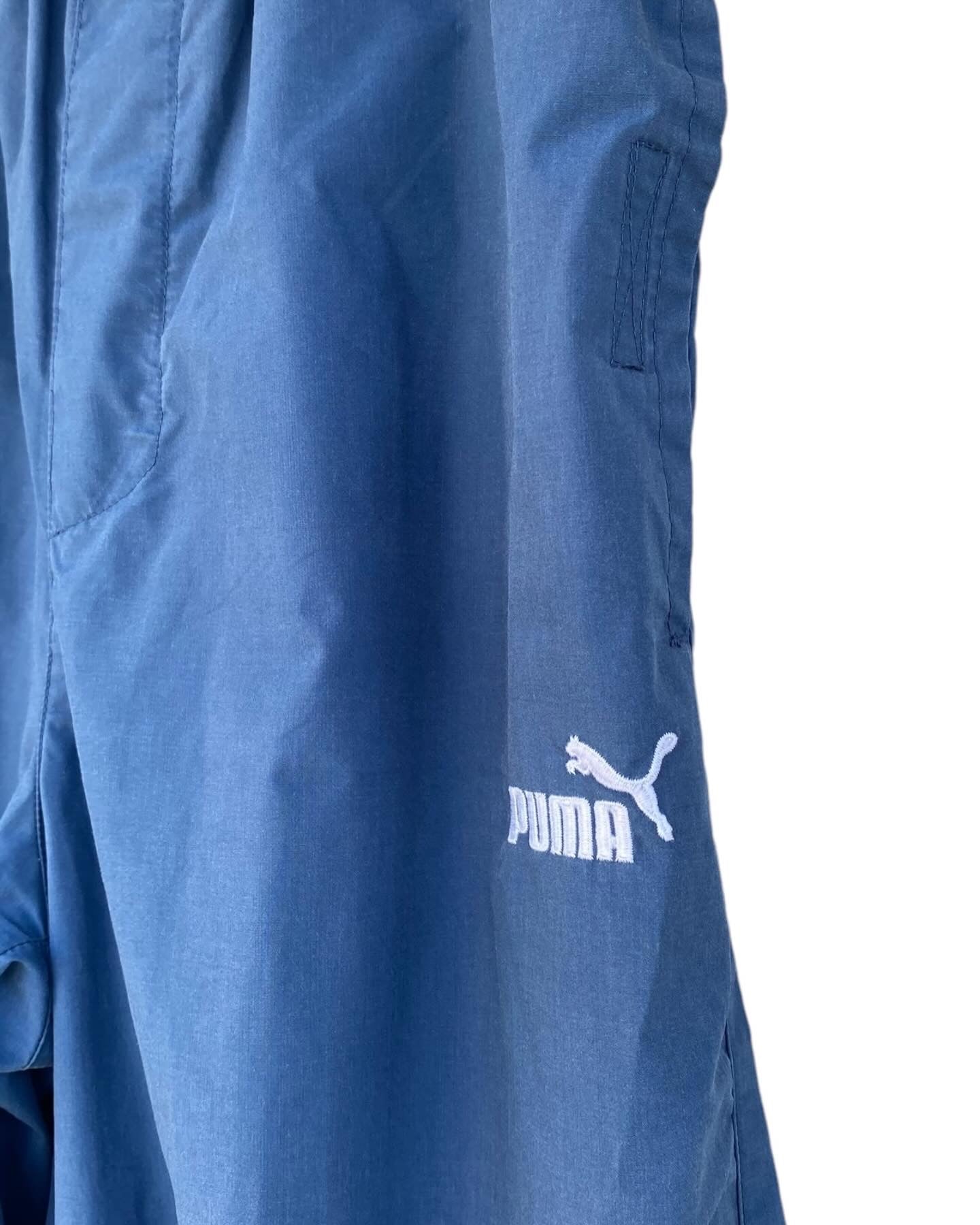 Vintage Puma in dusty blue 3/4 track pants