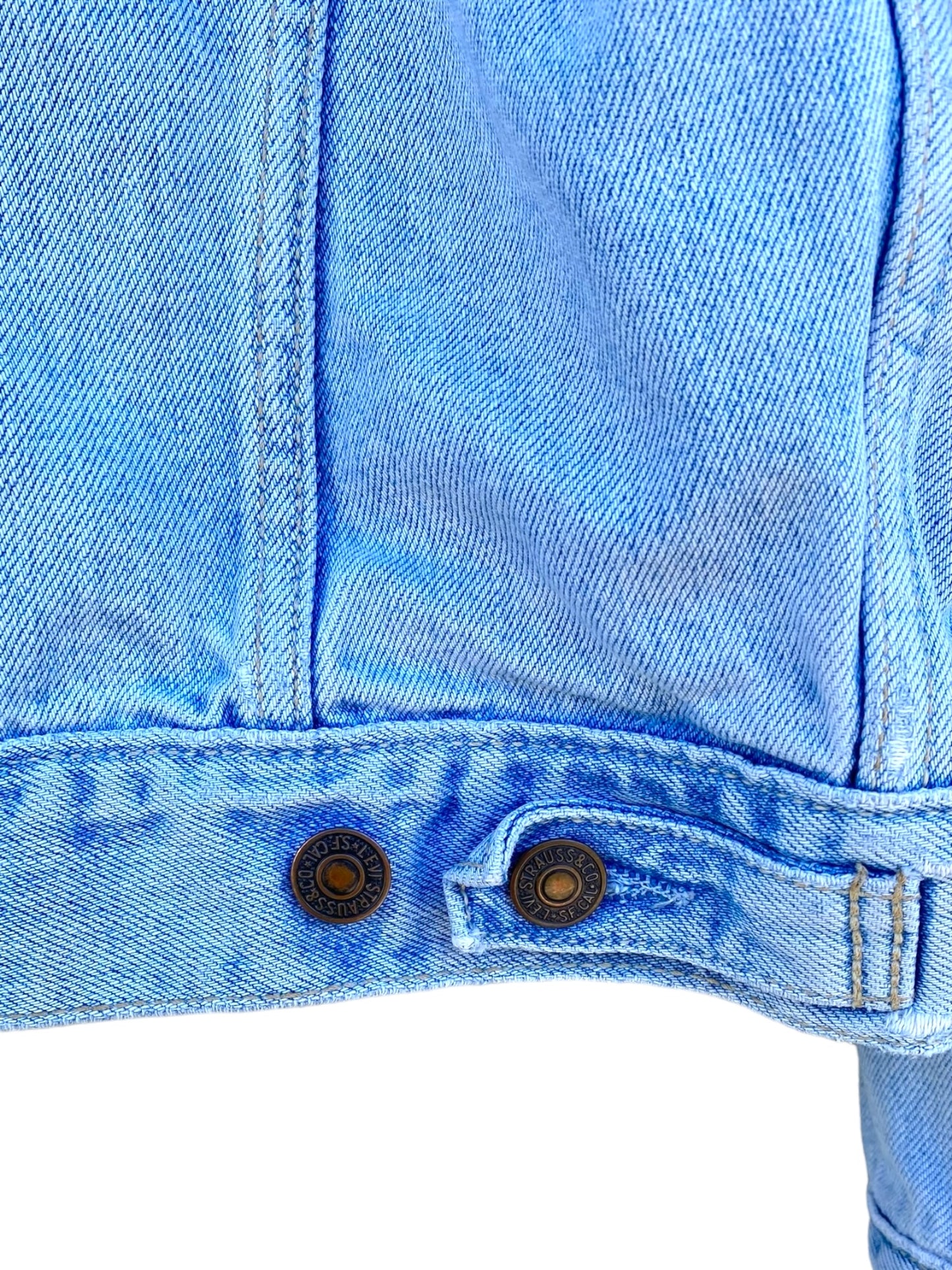 Levi’s light washed jean jacket - small reworked touch