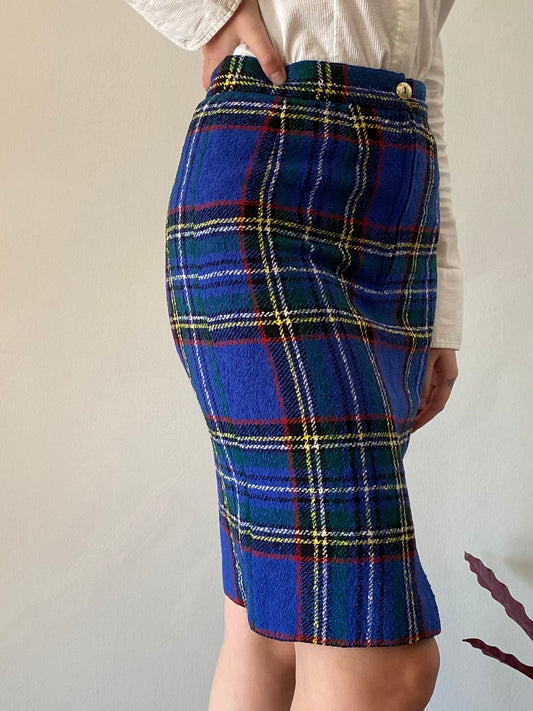 Vintage woollen blue skirt