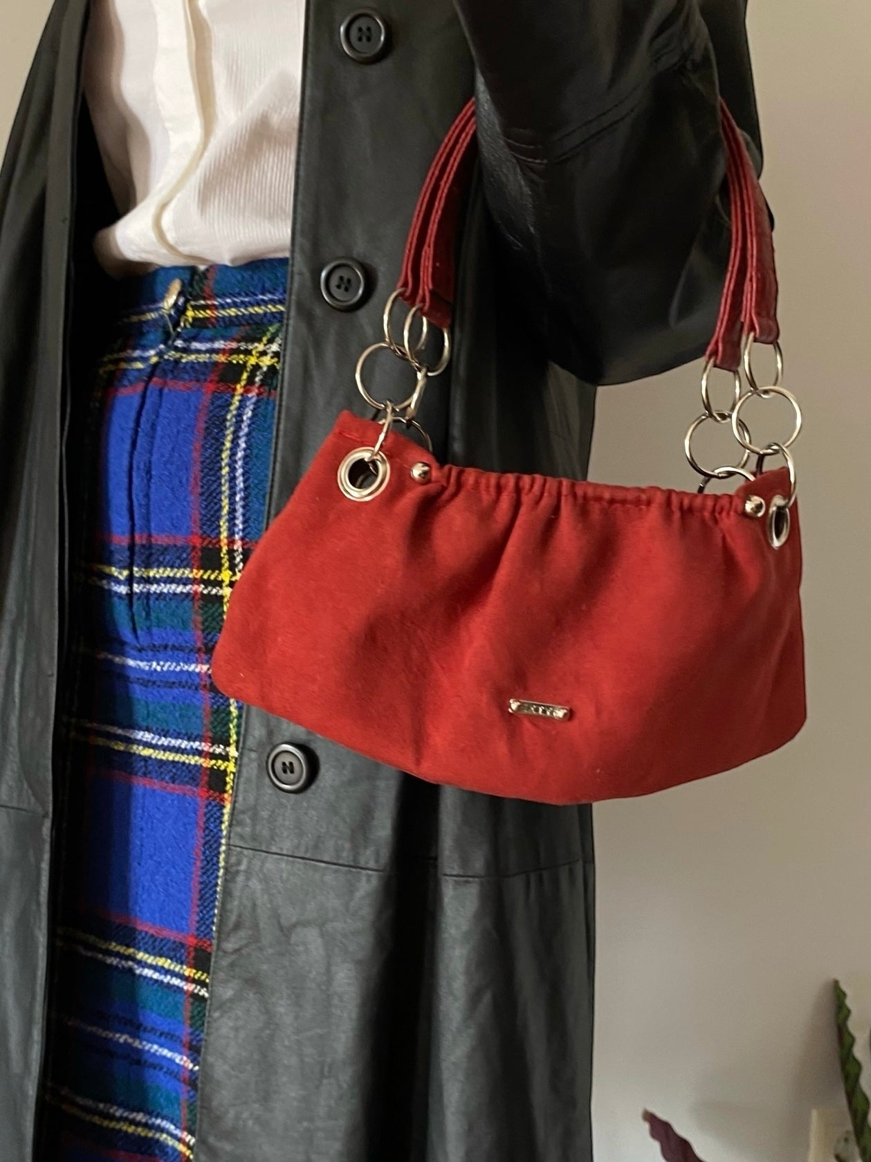 Red vintage pouch bag