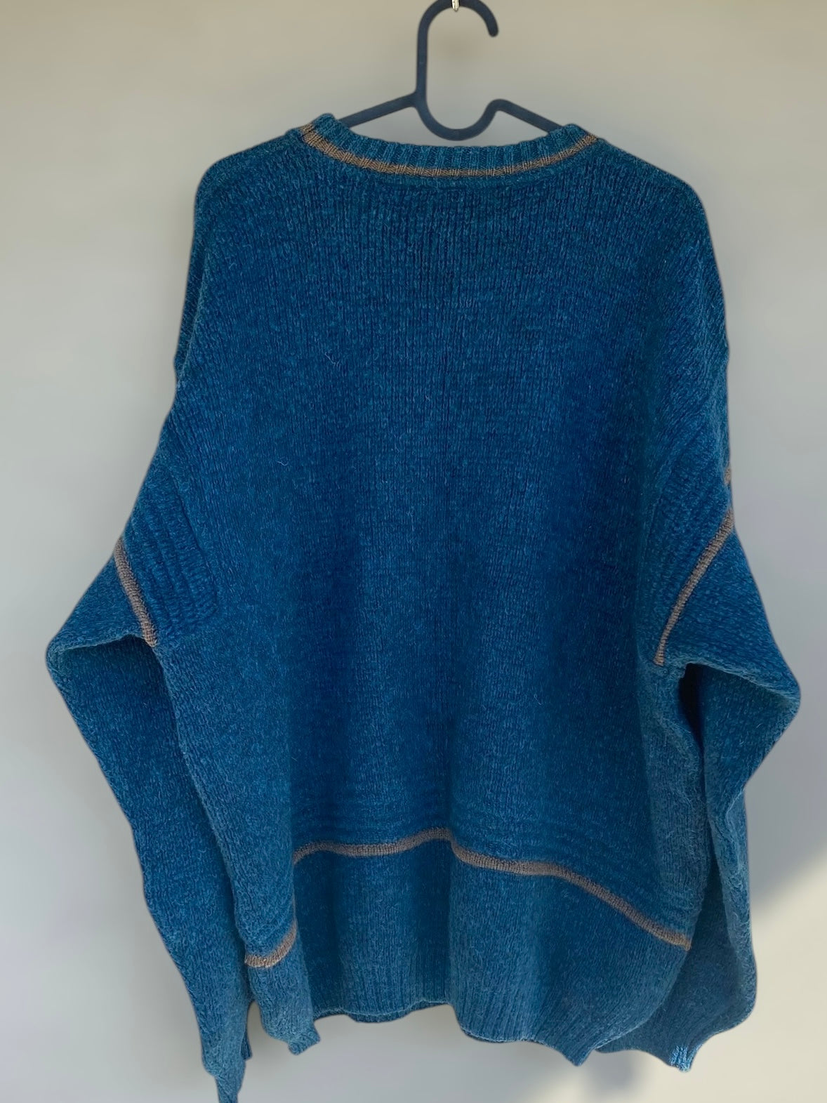 Blue vintage sweater with embroidered details