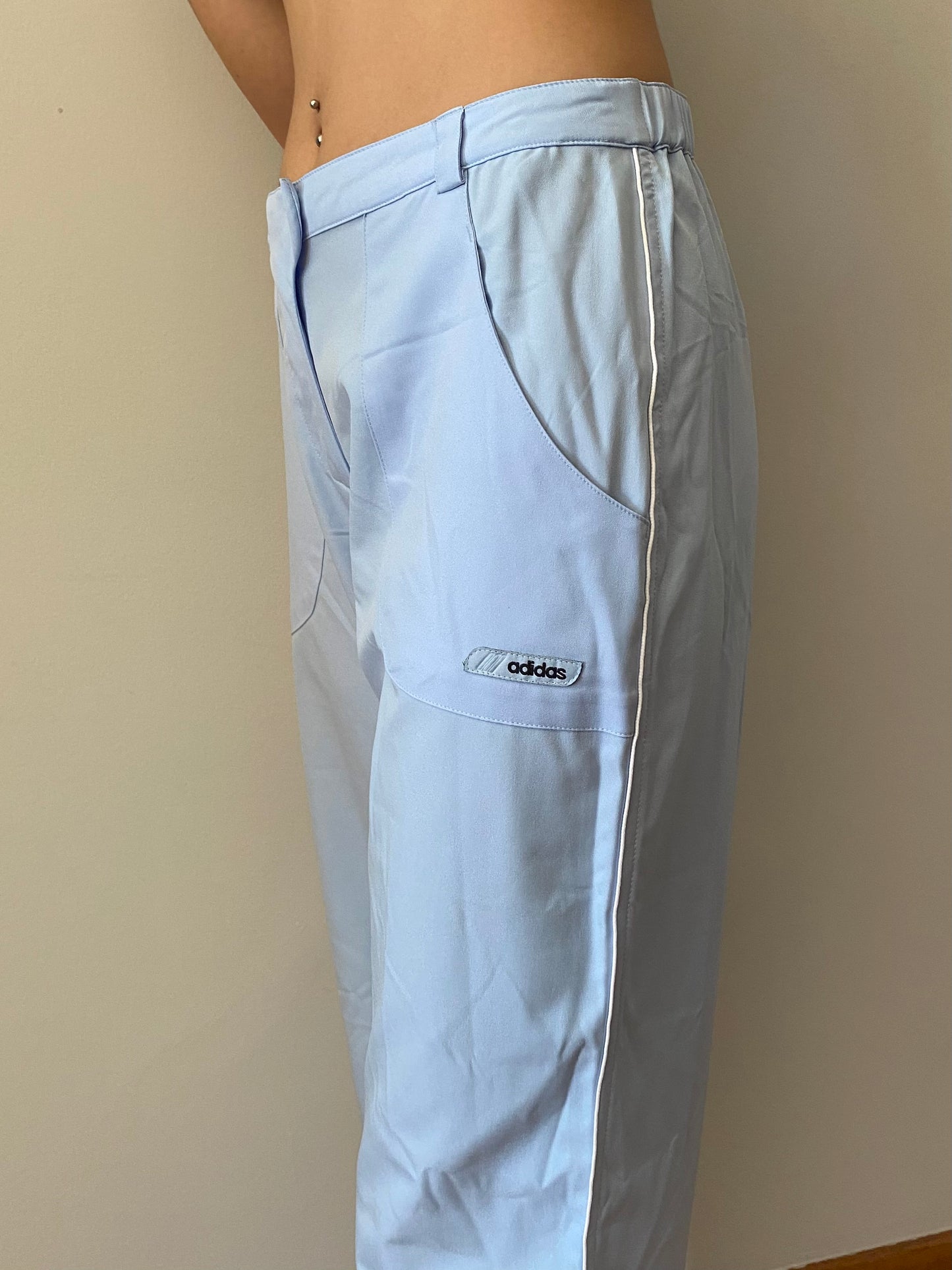 Sky blue adidas track pants