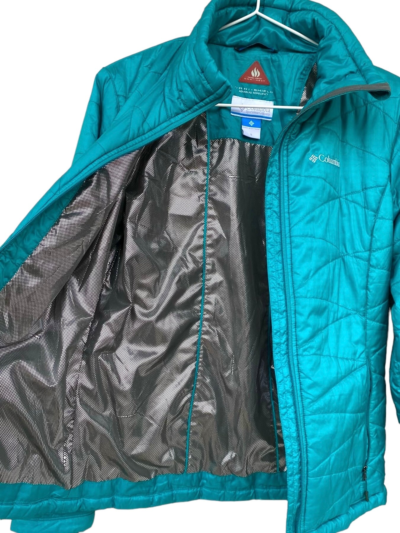 Turquoise Columbia Omni heat jacket